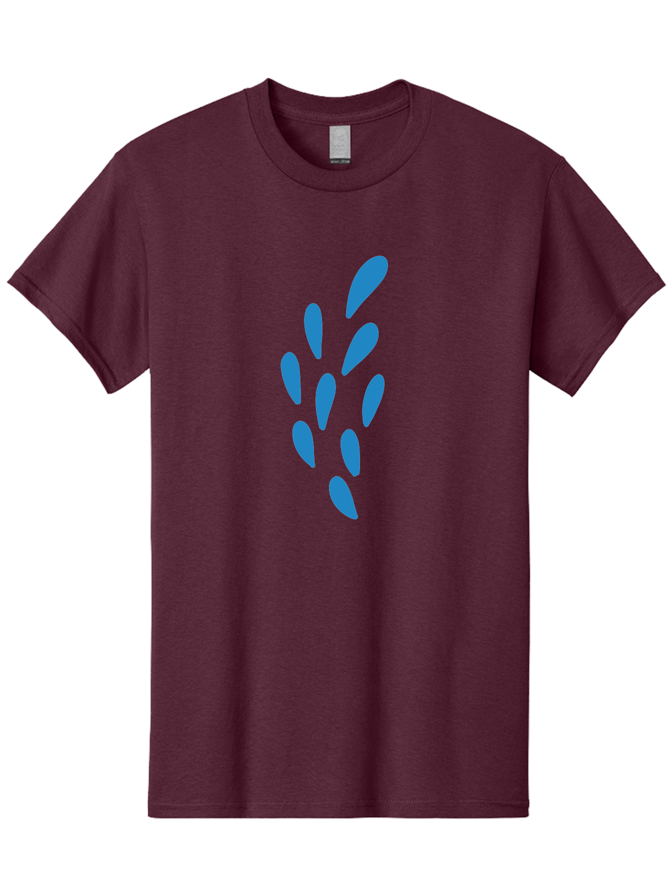 Paw-Print Men'S Graphic Tee, 100% Cotton, Comfortable Casual Summer Wear, Machine Washable, Blue Droplets, Liquid Splash, Abstract Art, Modern Design, Vibrant Colors, Creative Expression, Digital Art Aab767