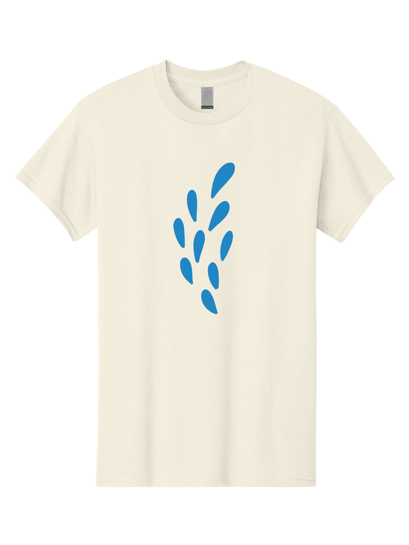 Paw-Print Men'S Graphic Tee, 100% Cotton, Comfortable Casual Summer Wear, Machine Washable, Blue Droplets, Liquid Splash, Abstract Art, Modern Design, Vibrant Colors, Creative Expression, Digital Art Aab767