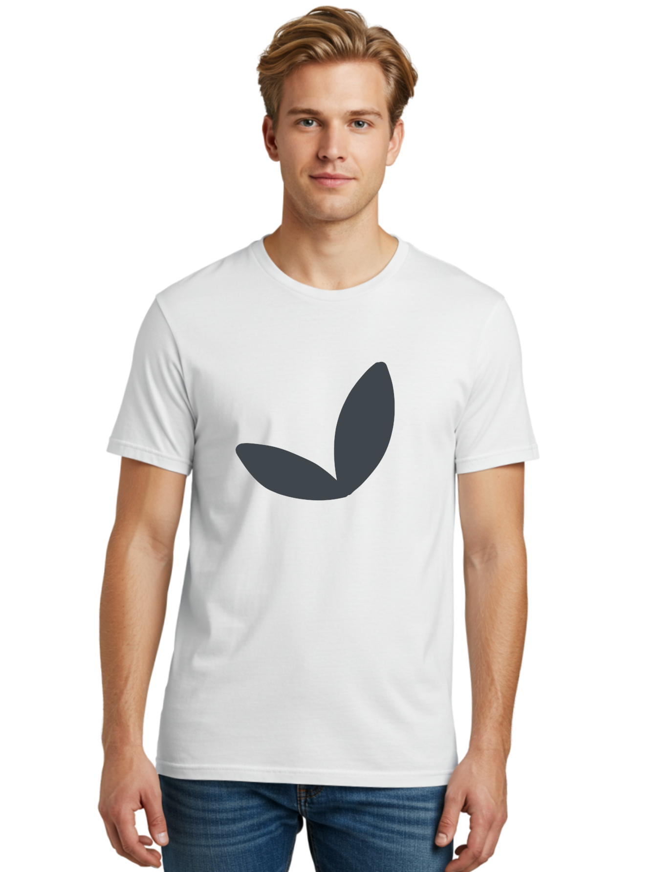 Petals Men'S Graphic Tee, 100% Cotton, Comfortable Casual Summer Wear, Machine Washable, Simple Vector Graphic, Minimalistic Design, Dark Grey Shapes, Pea Pod Illustration, Abstract Shapes, Modern Digital Art, Graphic Design Elements Aab768
