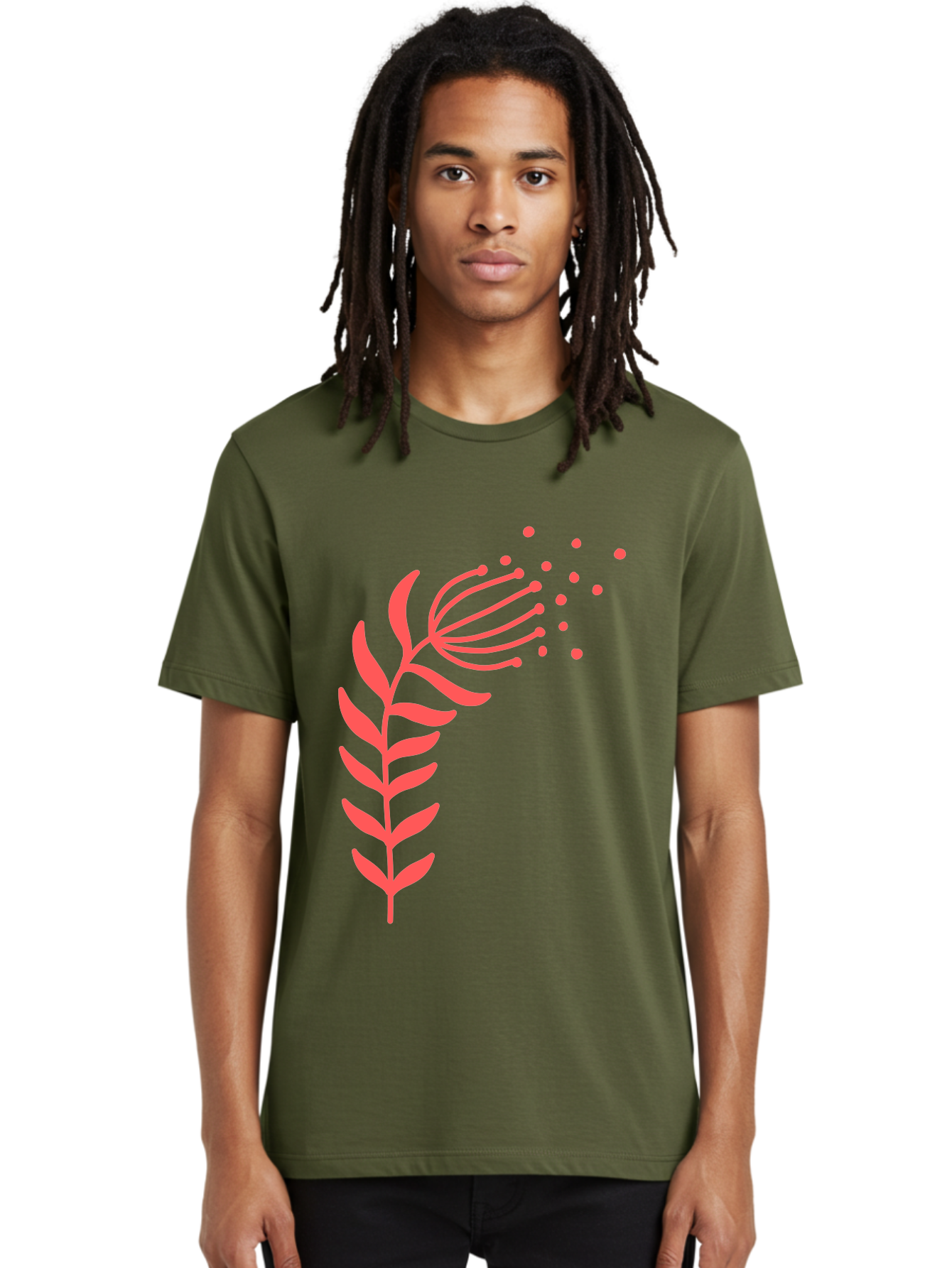 Pink-Cannabis Men'S Graphic Tee, 100% Cotton, Comfortable Casual Summer Wear, Machine Washable, Dandelion Seeds, Blowing In The Wind, Botanical Illustration, Simple Design, Floral Art, Whimsical Feel, Minimalist Art Aab770
