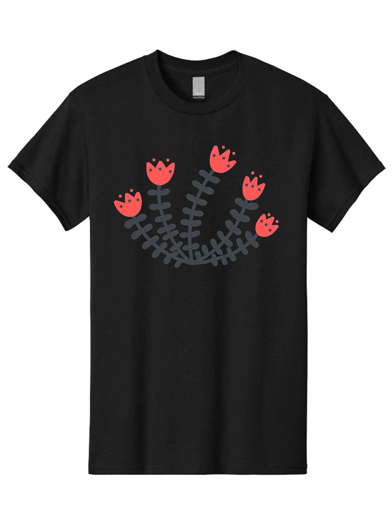 Pink-Flowers Men'S Graphic Tee, 100% Cotton, Comfortable Casual Summer Wear, Machine Washable, Red Flowers, Cartoon Style, Floral Arrangement, Blooming Flowers, Cute Design, Simple Illustration, Vibrant Flowers Aab771