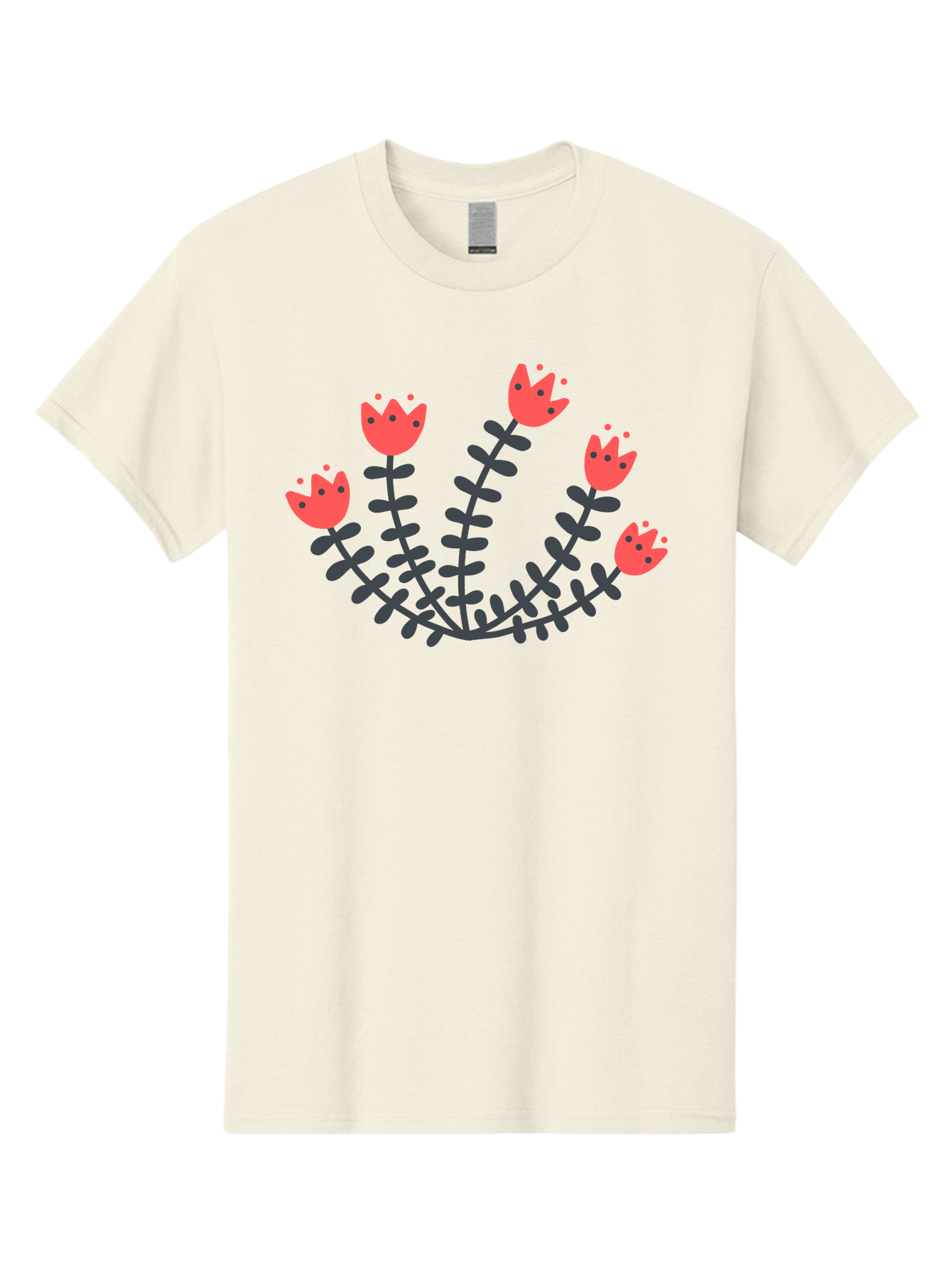 Pink-Flowers Men'S Graphic Tee, 100% Cotton, Comfortable Casual Summer Wear, Machine Washable, Red Flowers, Cartoon Style, Floral Arrangement, Blooming Flowers, Cute Design, Simple Illustration, Vibrant Flowers Aab771