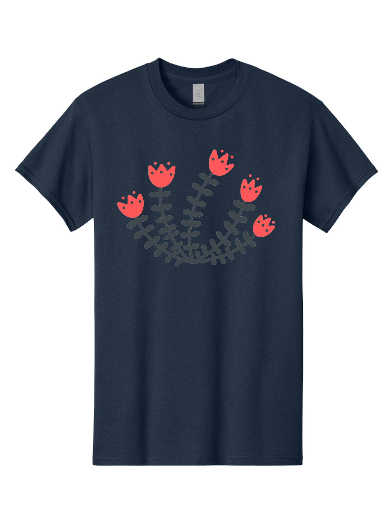 Pink-Flowers Men'S Graphic Tee, 100% Cotton, Comfortable Casual Summer Wear, Machine Washable, Red Flowers, Cartoon Style, Floral Arrangement, Blooming Flowers, Cute Design, Simple Illustration, Vibrant Flowers Aab771