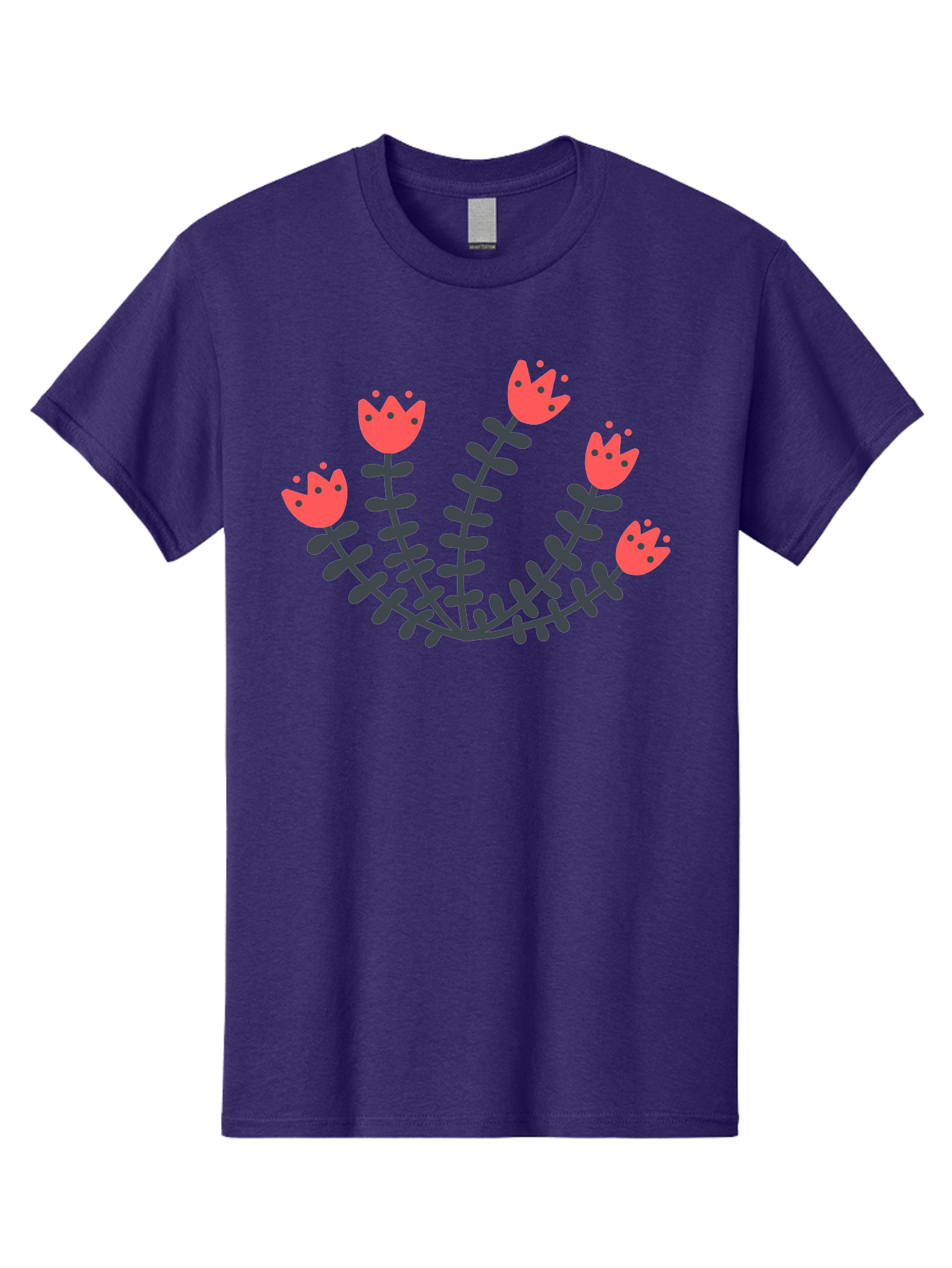 Pink-Flowers Men'S Graphic Tee, 100% Cotton, Comfortable Casual Summer Wear, Machine Washable, Red Flowers, Cartoon Style, Floral Arrangement, Blooming Flowers, Cute Design, Simple Illustration, Vibrant Flowers Aab771