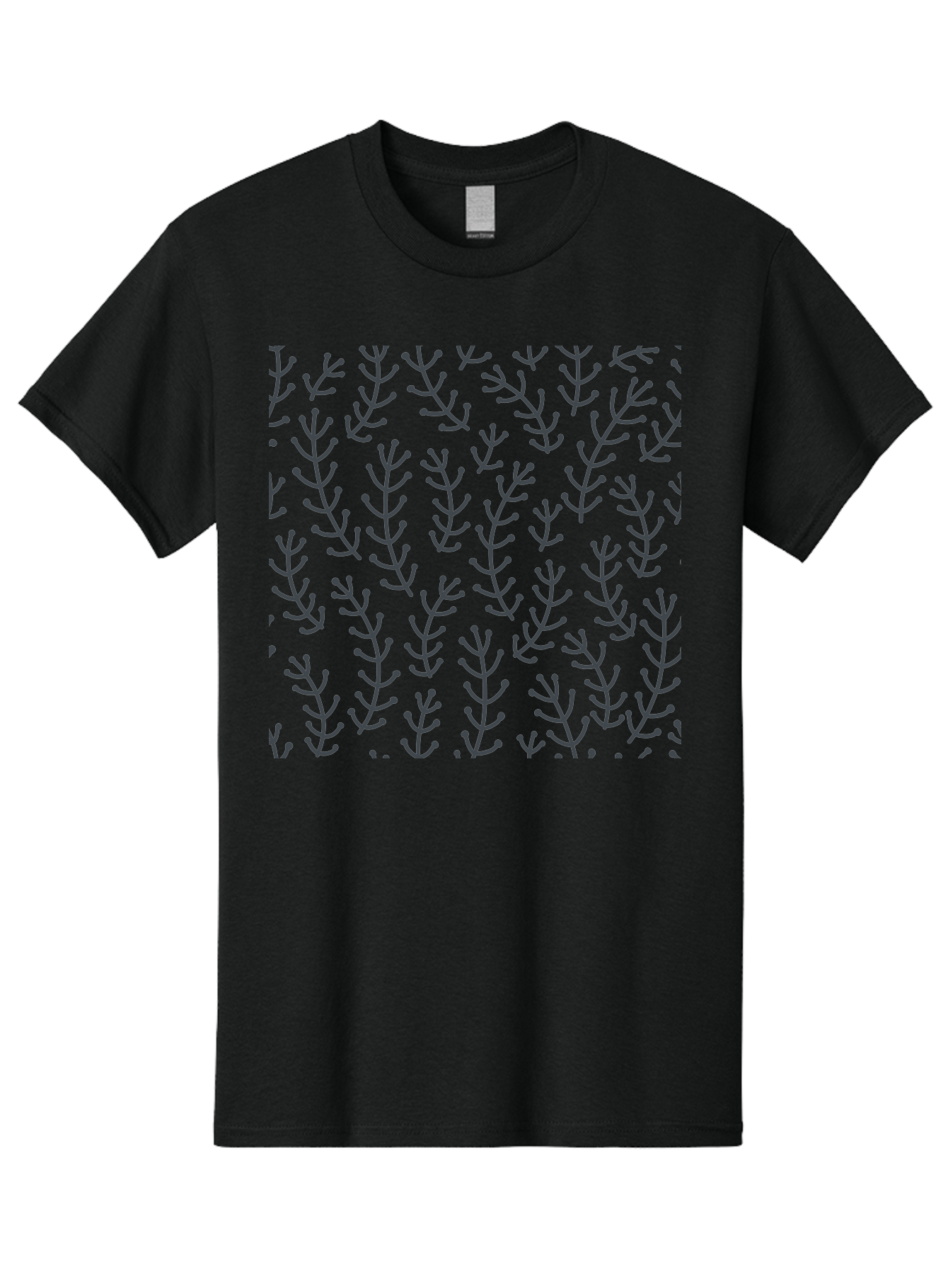 Purple-Branches-Pattern Men'S Graphic Tee, 100% Cotton, Comfortable Casual Summer Wear, Machine Washable, Repeating Pattern, Black Branches, Abstract Design, Floral Motif, Graphic Elements, Minimalist Art, Contemporary Style Aab775