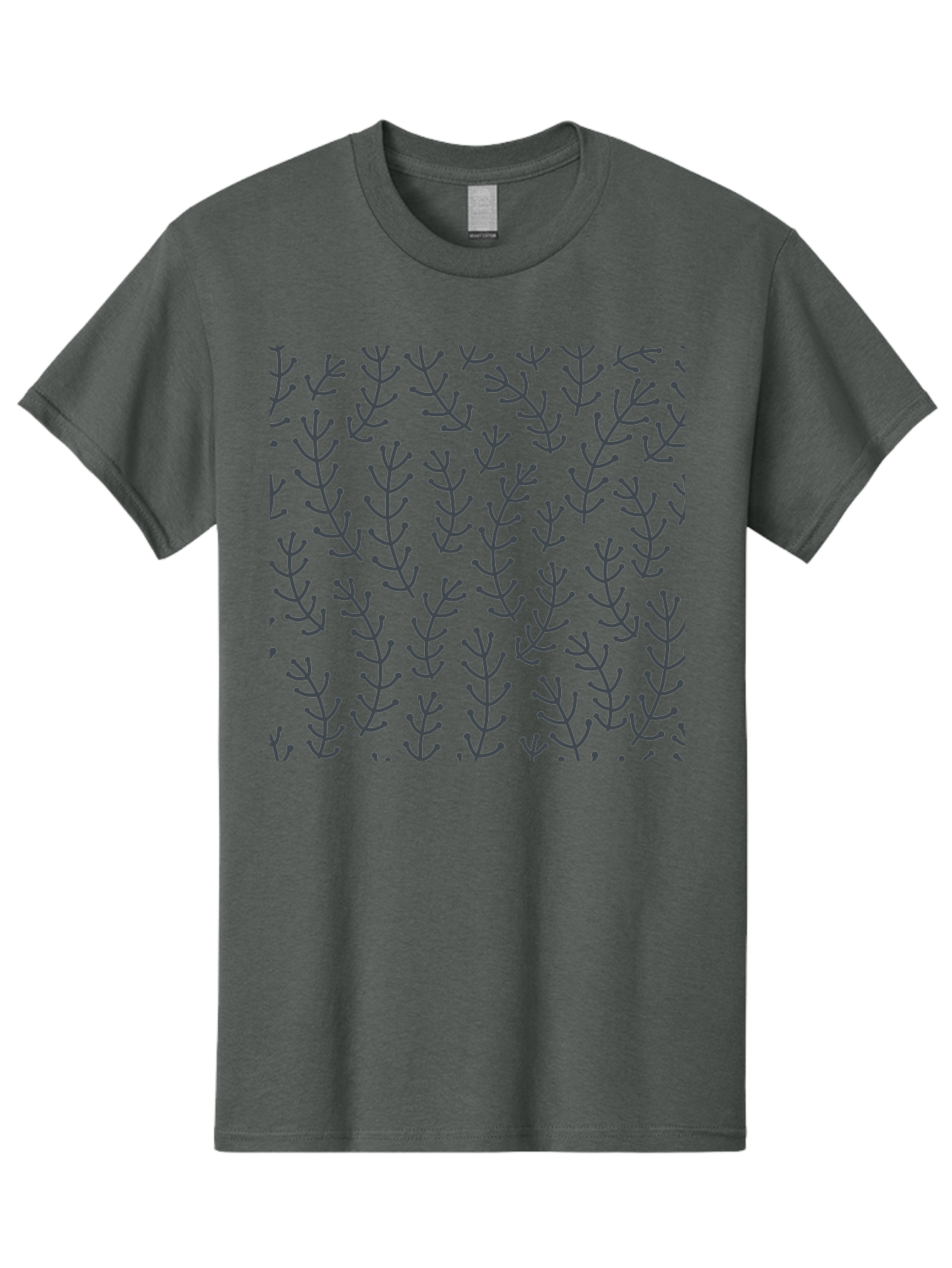 Purple-Branches-Pattern Men'S Graphic Tee, 100% Cotton, Comfortable Casual Summer Wear, Machine Washable, Repeating Pattern, Black Branches, Abstract Design, Floral Motif, Graphic Elements, Minimalist Art, Contemporary Style Aab775