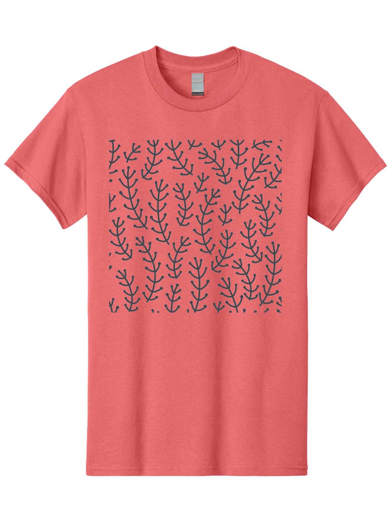 Purple-Branches-Pattern Men'S Graphic Tee, 100% Cotton, Comfortable Casual Summer Wear, Machine Washable, Repeating Pattern, Black Branches, Abstract Design, Floral Motif, Graphic Elements, Minimalist Art, Contemporary Style Aab775