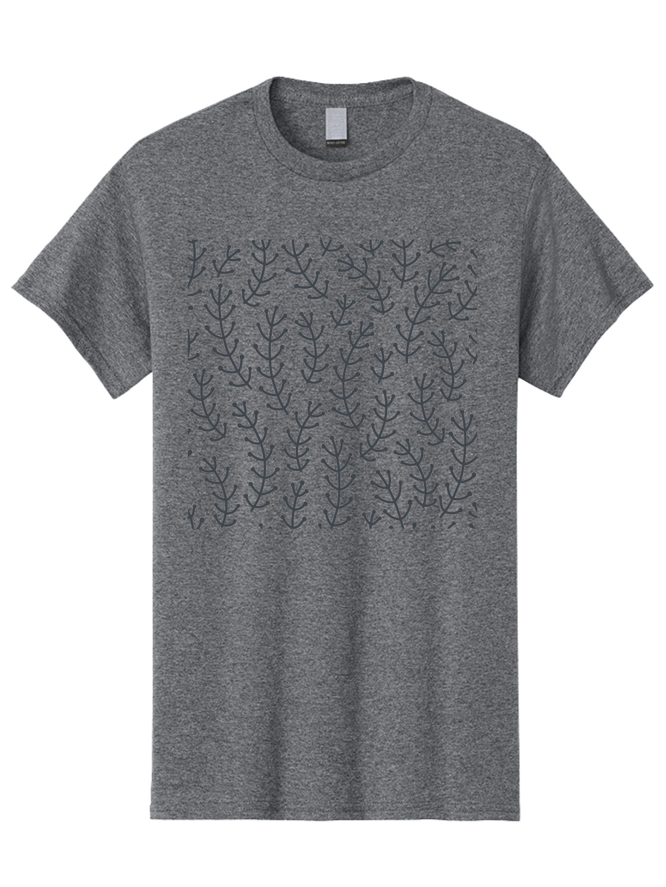 Purple-Branches-Pattern Men'S Graphic Tee, 100% Cotton, Comfortable Casual Summer Wear, Machine Washable, Repeating Pattern, Black Branches, Abstract Design, Floral Motif, Graphic Elements, Minimalist Art, Contemporary Style Aab775