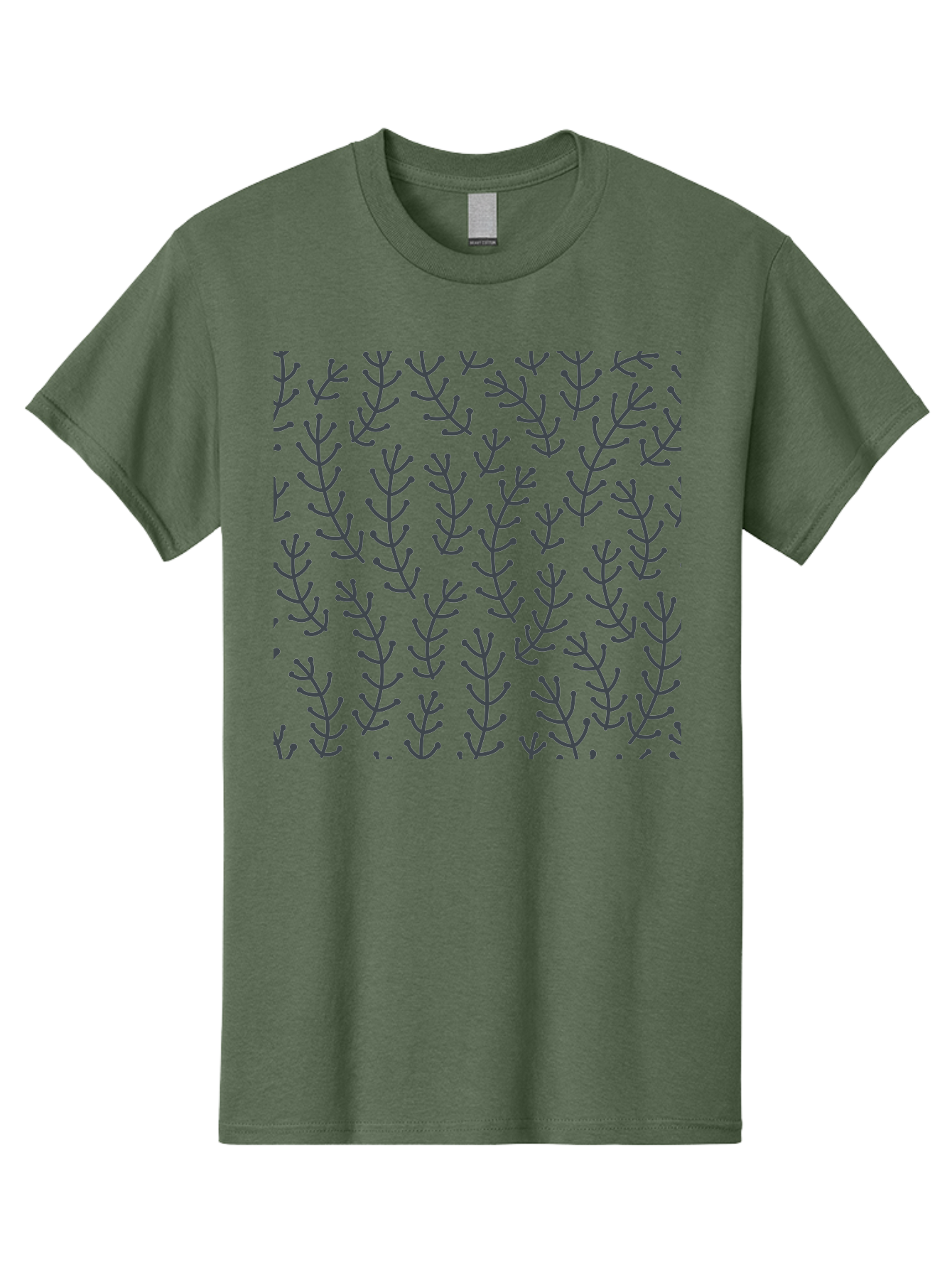 Purple-Branches-Pattern Men'S Graphic Tee, 100% Cotton, Comfortable Casual Summer Wear, Machine Washable, Repeating Pattern, Black Branches, Abstract Design, Floral Motif, Graphic Elements, Minimalist Art, Contemporary Style Aab775
