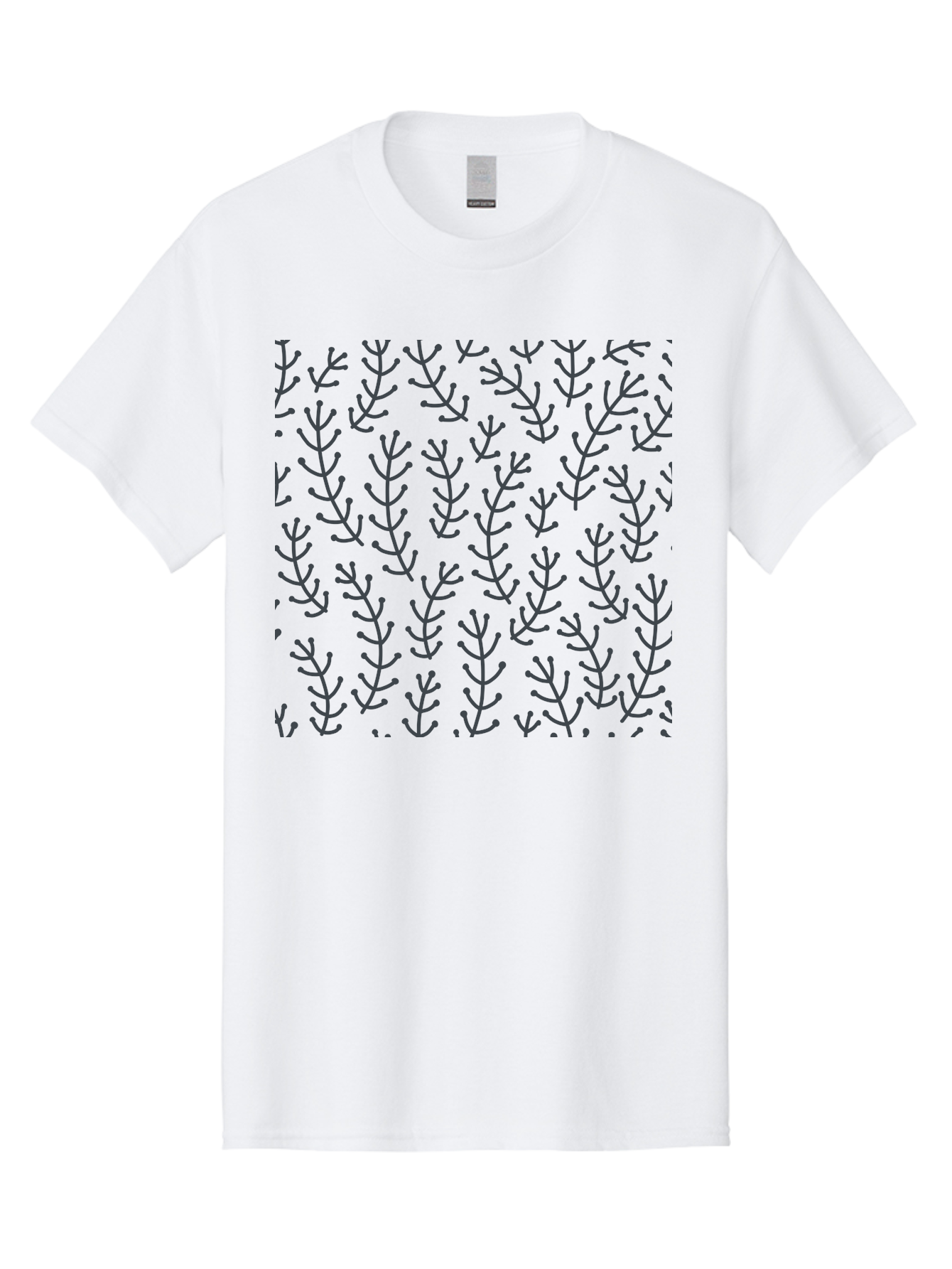 Purple-Branches-Pattern Men'S Graphic Tee, 100% Cotton, Comfortable Casual Summer Wear, Machine Washable, Repeating Pattern, Black Branches, Abstract Design, Floral Motif, Graphic Elements, Minimalist Art, Contemporary Style Aab775