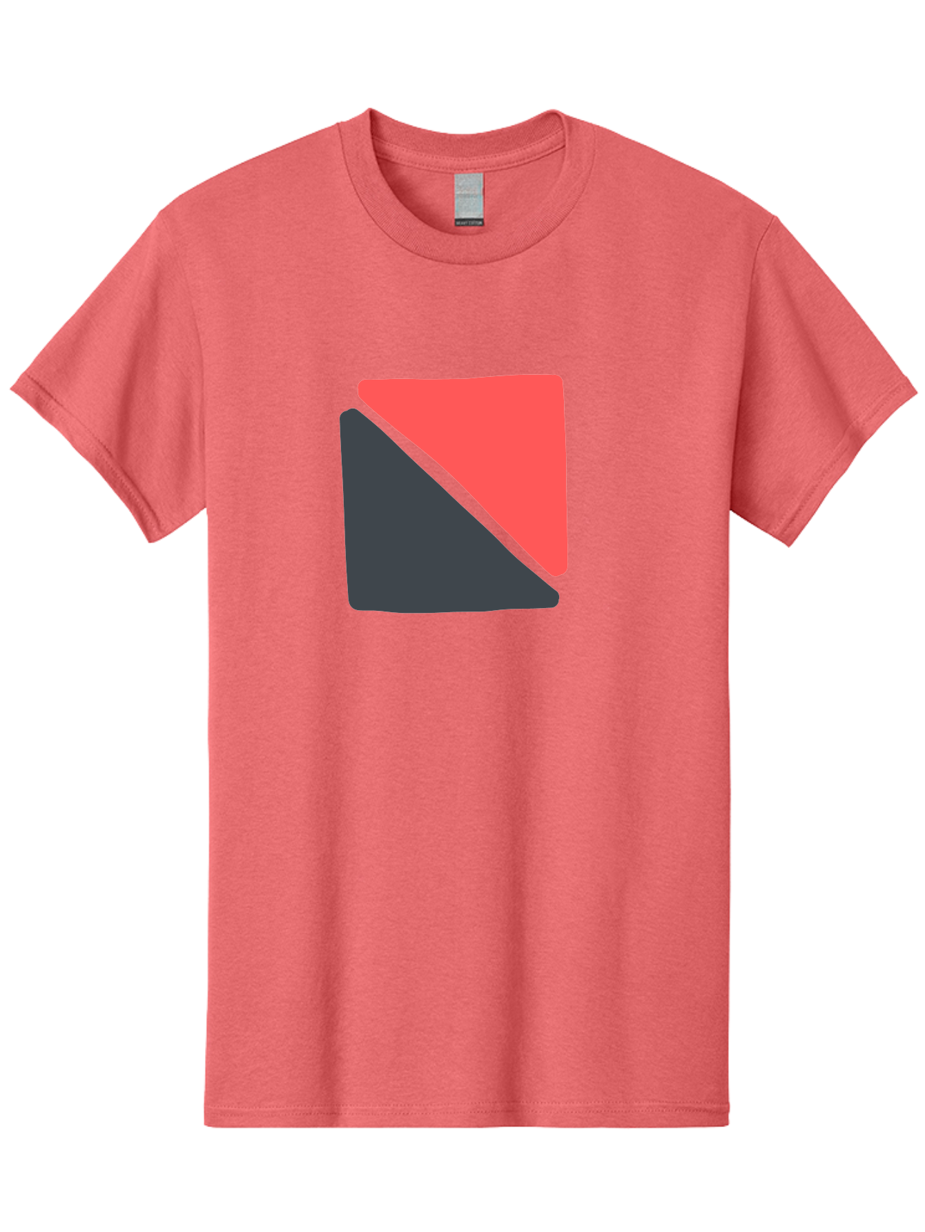 Red-And-Black-Shapes Men'S Graphic Tee, 100% Cotton, Comfortable Casual Summer Wear, Machine Washable, Geometric Shapes, Abstract Design, Red And Black, Modern Art, Minimalist Style, Contrasting Colors, Simple Composition, Digital Art, Aab776