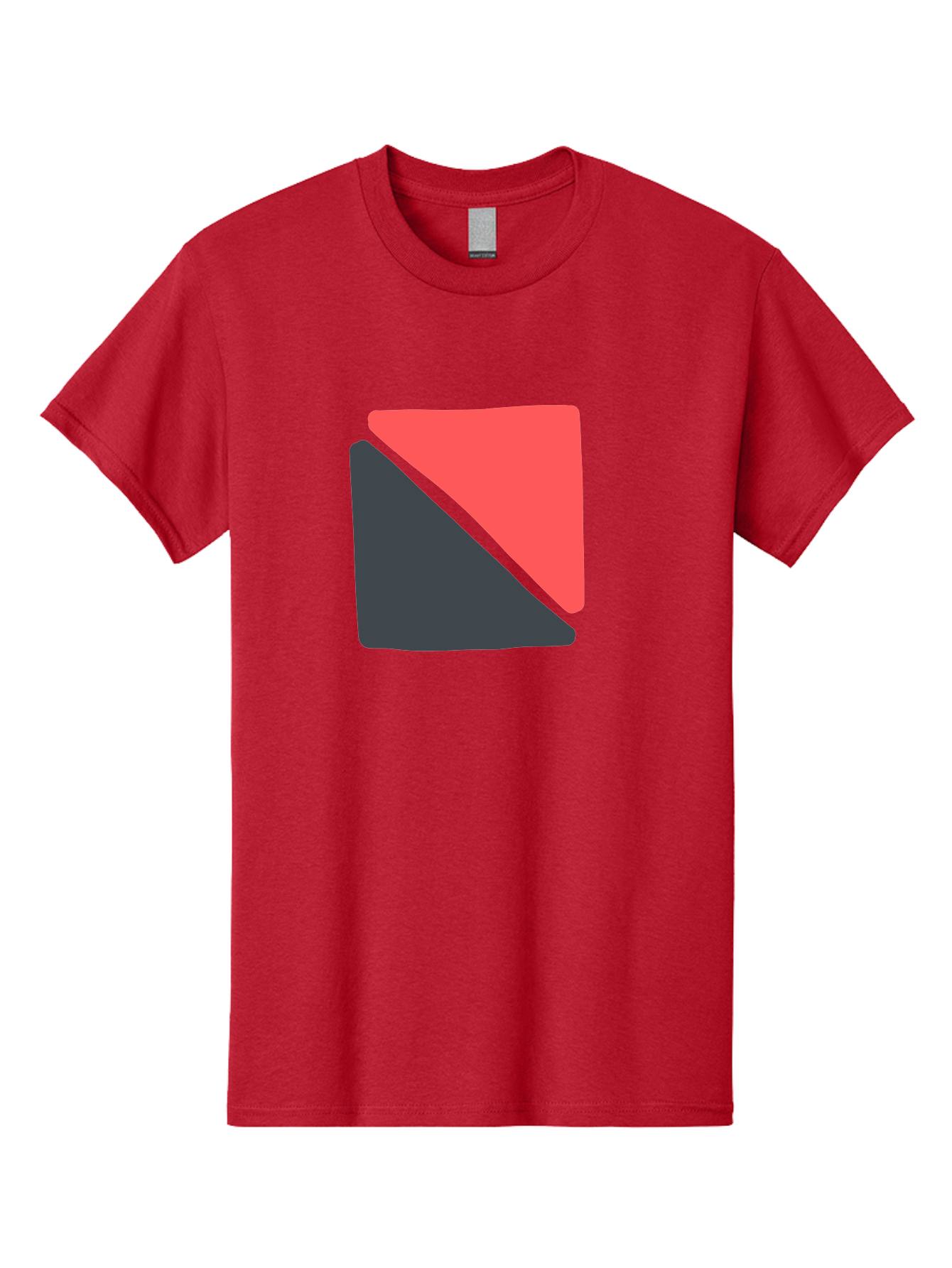 Red-And-Black-Shapes Men'S Graphic Tee, 100% Cotton, Comfortable Casual Summer Wear, Machine Washable, Geometric Shapes, Abstract Design, Red And Black, Modern Art, Minimalist Style, Contrasting Colors, Simple Composition, Digital Art, Aab776