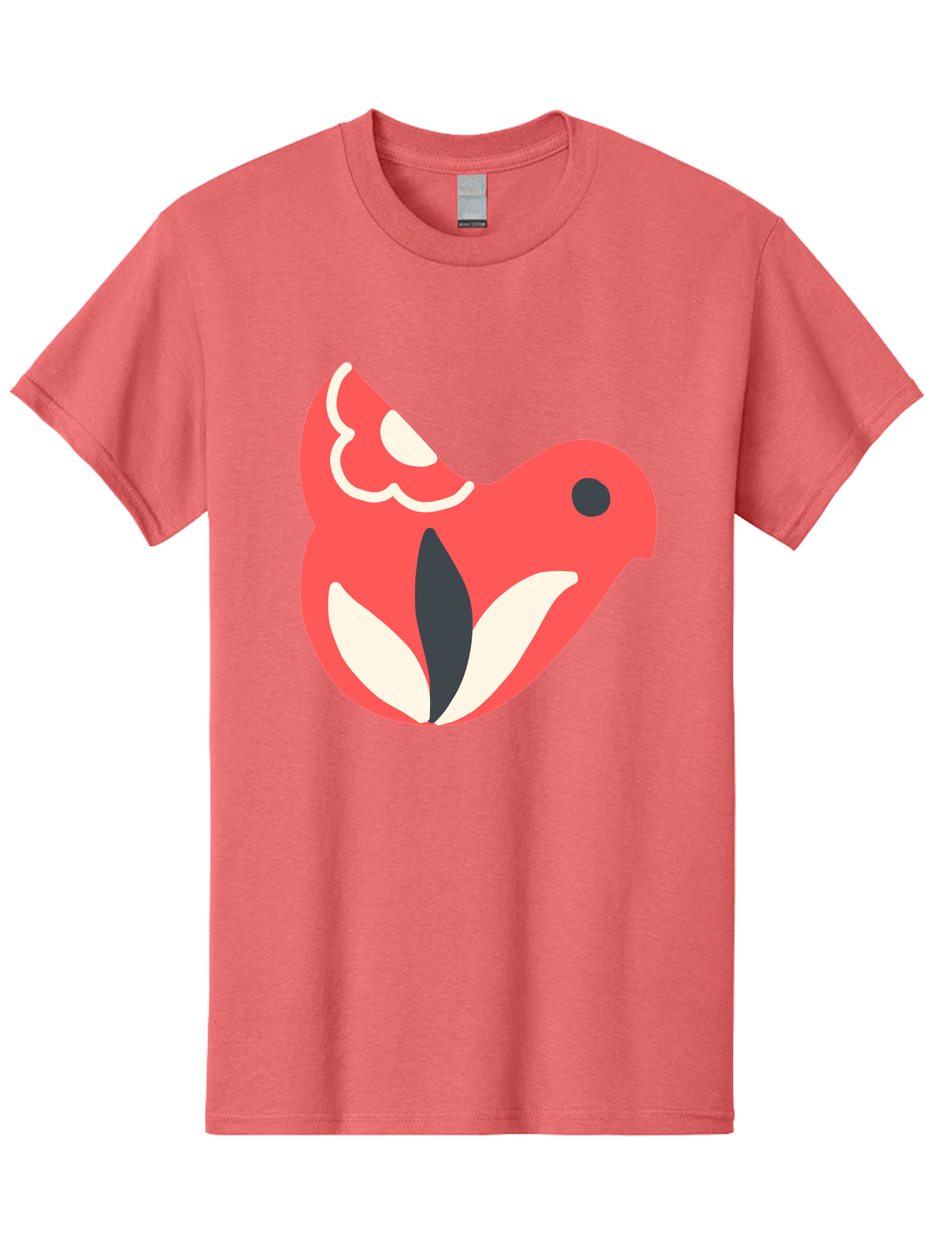 Red-Bird-1 Men'S Graphic Tee, 100% Cotton, Comfortable Casual Summer Wear, Machine Washable, Stylized Bird, Vibrant Red, Minimalist Design, Abstract Bird, Simple Logo, Cartoon Bird, Bird Icon, Modern Bird Graphic, Simple Bird Illustration, Aab778