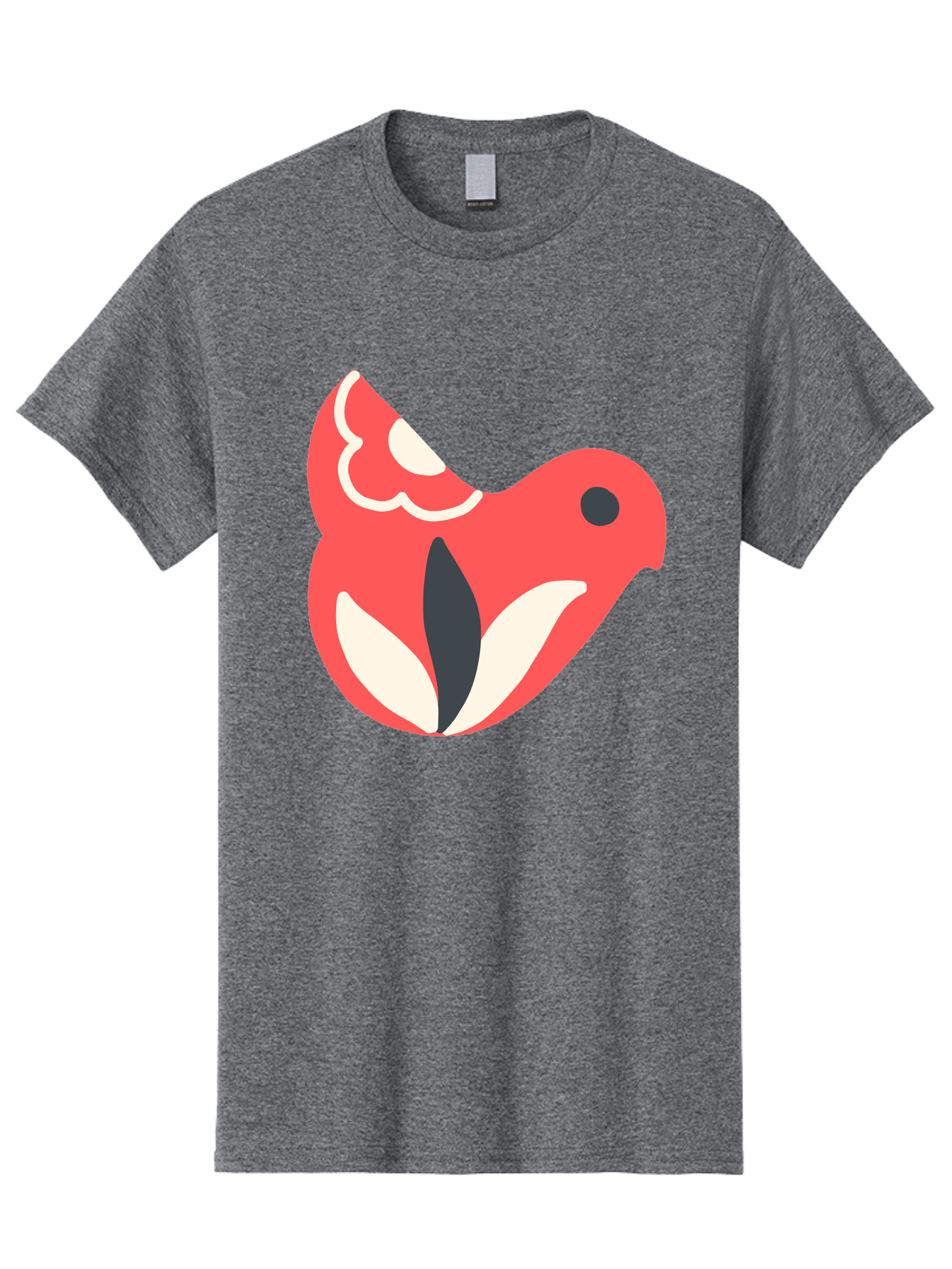 Red-Bird-1 Men'S Graphic Tee, 100% Cotton, Comfortable Casual Summer Wear, Machine Washable, Stylized Bird, Vibrant Red, Minimalist Design, Abstract Bird, Simple Logo, Cartoon Bird, Bird Icon, Modern Bird Graphic, Simple Bird Illustration, Aab778