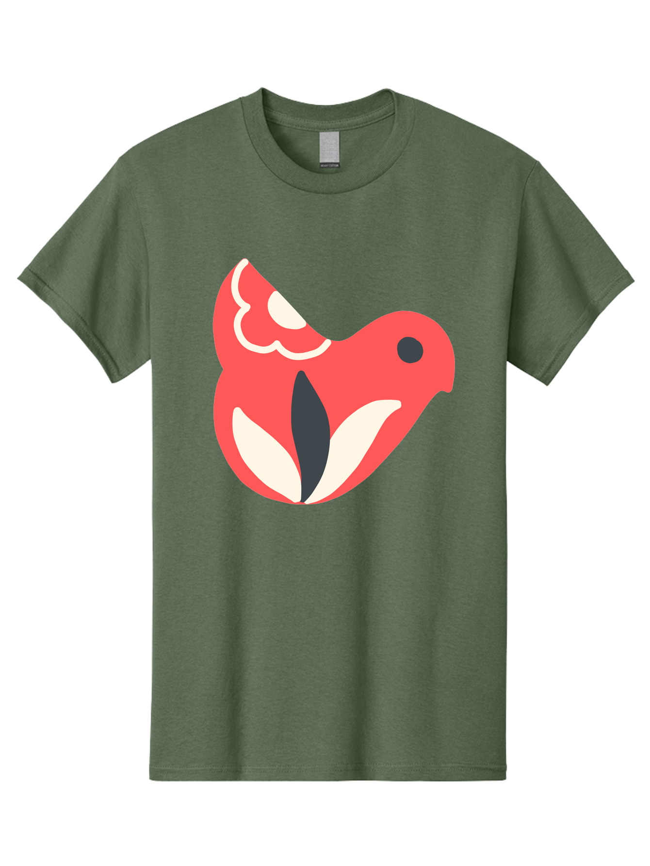 Red-Bird-1 Men'S Graphic Tee, 100% Cotton, Comfortable Casual Summer Wear, Machine Washable, Stylized Bird, Vibrant Red, Minimalist Design, Abstract Bird, Simple Logo, Cartoon Bird, Bird Icon, Modern Bird Graphic, Simple Bird Illustration, Aab778