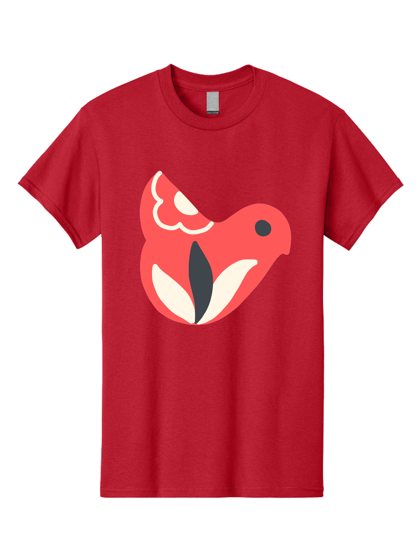 Red-Bird-1 Men'S Graphic Tee, 100% Cotton, Comfortable Casual Summer Wear, Machine Washable, Stylized Bird, Vibrant Red, Minimalist Design, Abstract Bird, Simple Logo, Cartoon Bird, Bird Icon, Modern Bird Graphic, Simple Bird Illustration, Aab778