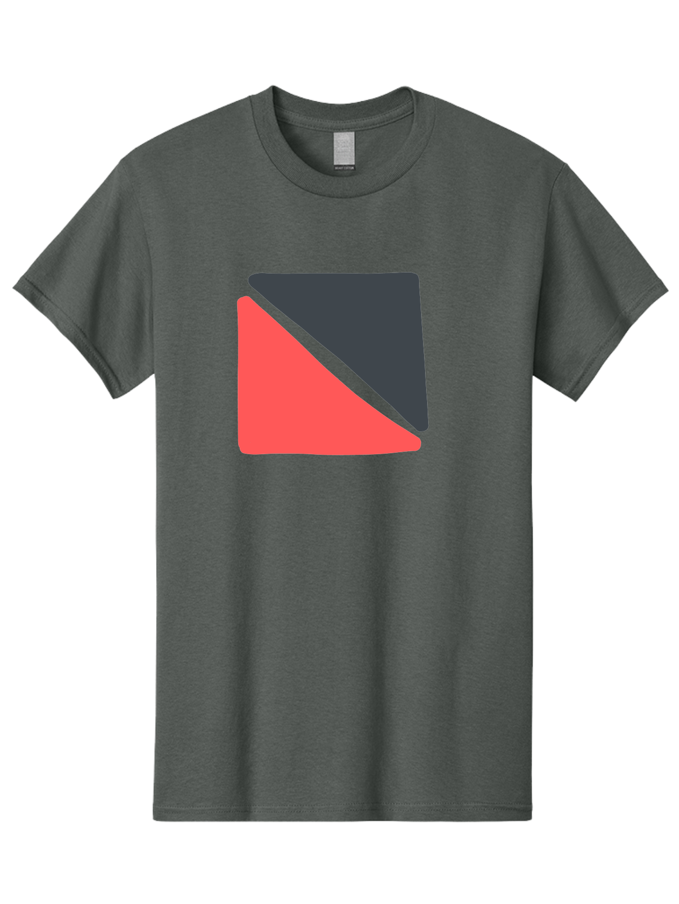 Red-Black-Square Men'S Graphic Tee, 100% Cotton, Comfortable Casual Summer Wear, Machine Washable, Abstract Geometric Shape, Red And Black Trapezoid, Modern Design Elements, Graphic Design Inspiration, Bold Color Combination, Minimalist Art Aab780