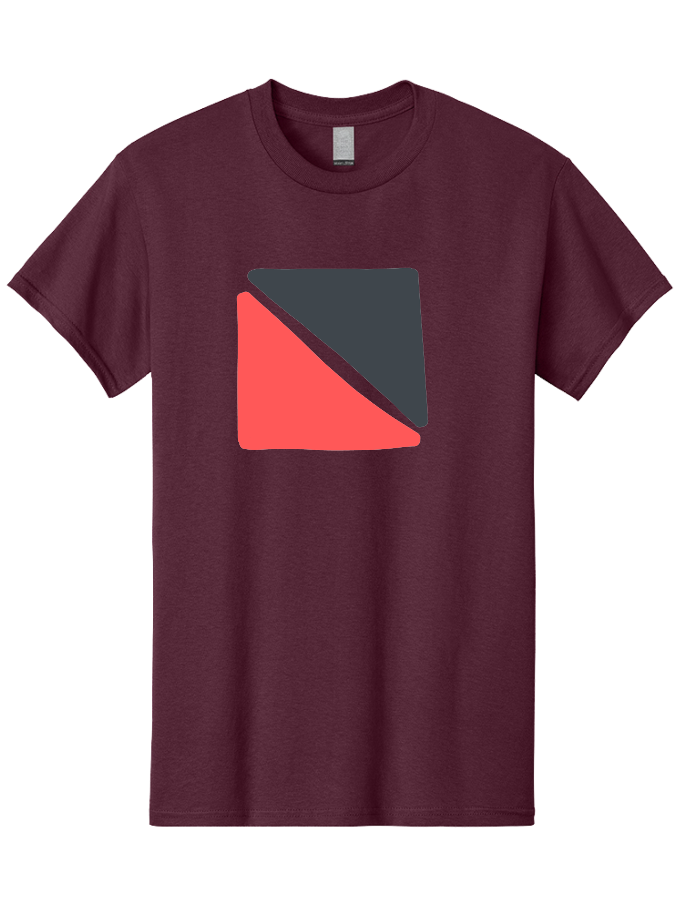 Red-Black-Square Men'S Graphic Tee, 100% Cotton, Comfortable Casual Summer Wear, Machine Washable, Abstract Geometric Shape, Red And Black Trapezoid, Modern Design Elements, Graphic Design Inspiration, Bold Color Combination, Minimalist Art Aab780