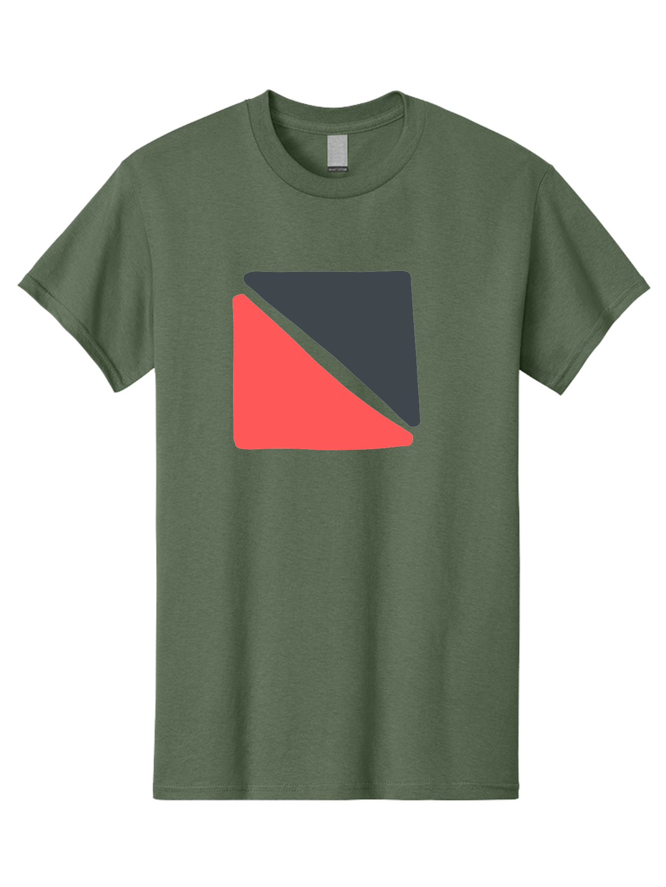 Red-Black-Square Men'S Graphic Tee, 100% Cotton, Comfortable Casual Summer Wear, Machine Washable, Abstract Geometric Shape, Red And Black Trapezoid, Modern Design Elements, Graphic Design Inspiration, Bold Color Combination, Minimalist Art Aab780
