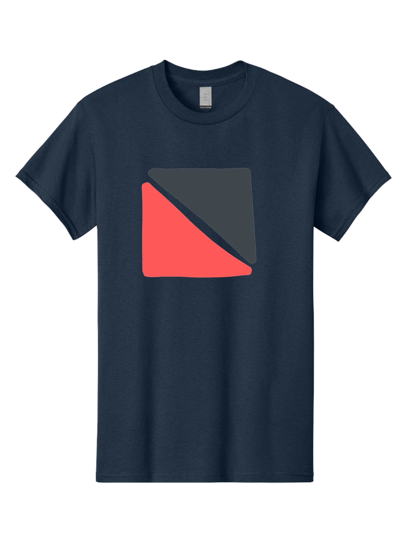 Red-Black-Square Men'S Graphic Tee, 100% Cotton, Comfortable Casual Summer Wear, Machine Washable, Abstract Geometric Shape, Red And Black Trapezoid, Modern Design Elements, Graphic Design Inspiration, Bold Color Combination, Minimalist Art Aab780