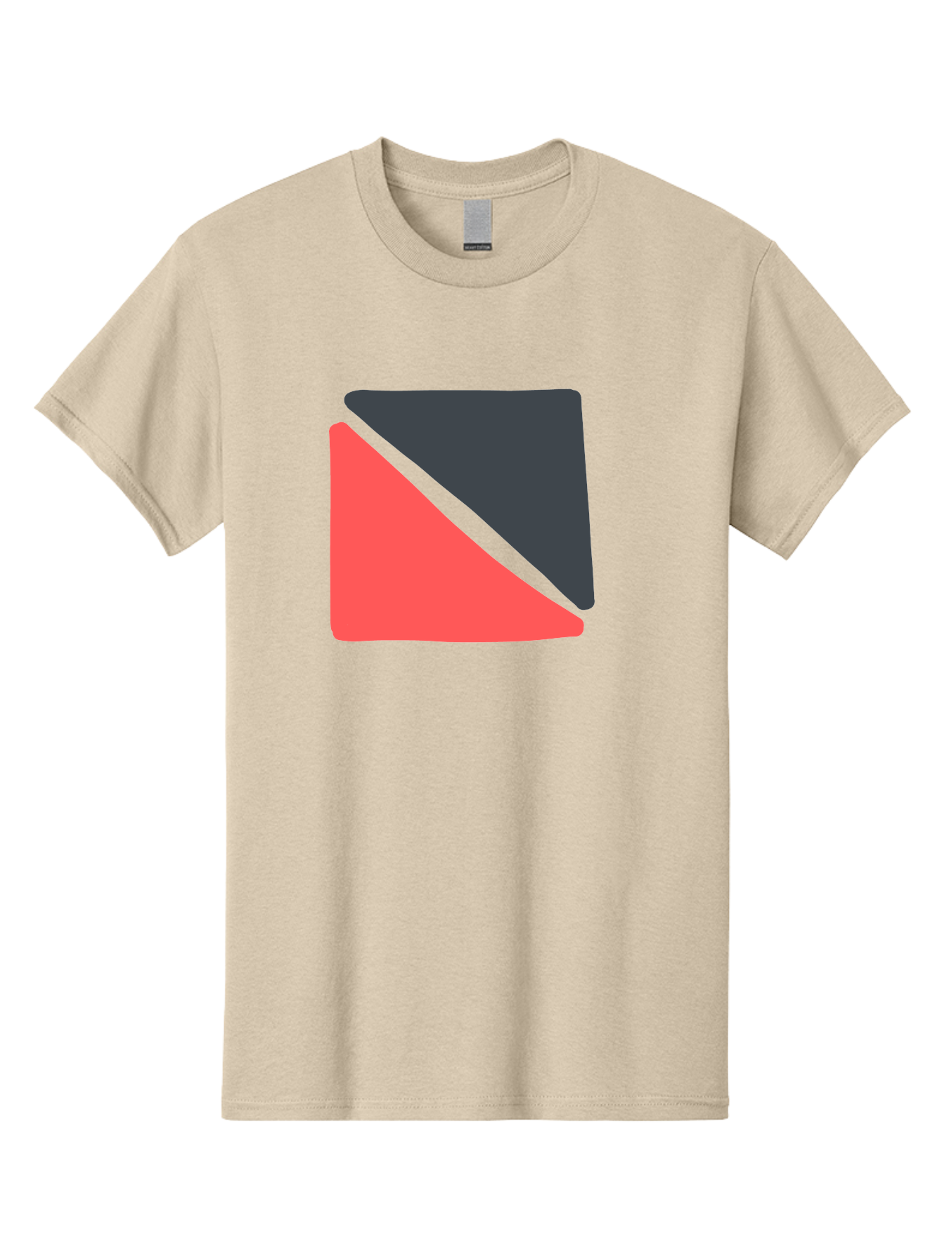 Red-Black-Square Men'S Graphic Tee, 100% Cotton, Comfortable Casual Summer Wear, Machine Washable, Abstract Geometric Shape, Red And Black Trapezoid, Modern Design Elements, Graphic Design Inspiration, Bold Color Combination, Minimalist Art Aab780