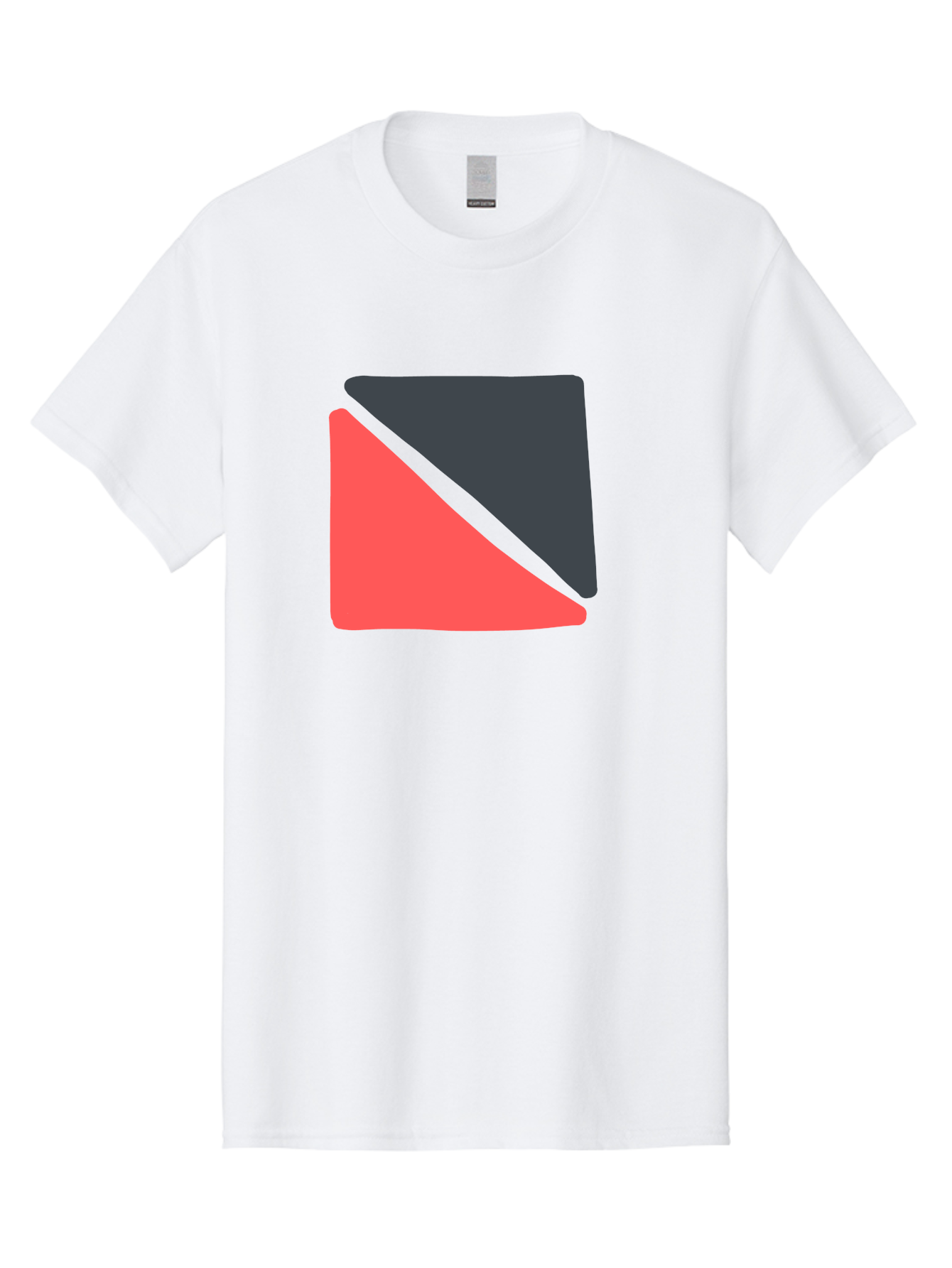 Red-Black-Square Men'S Graphic Tee, 100% Cotton, Comfortable Casual Summer Wear, Machine Washable, Abstract Geometric Shape, Red And Black Trapezoid, Modern Design Elements, Graphic Design Inspiration, Bold Color Combination, Minimalist Art Aab780