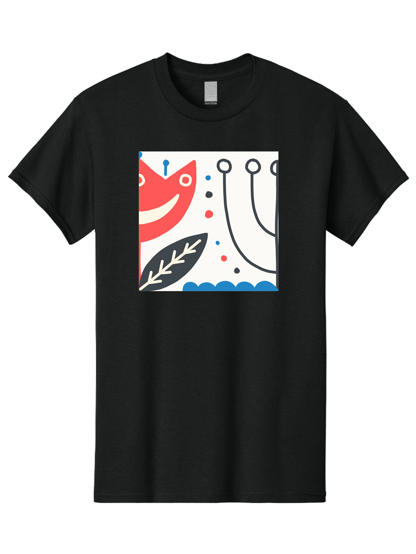 Red-Fox Men'S Graphic Tee, 100% Cotton, Comfortable Casual Summer Wear, Machine Washable, Red Fox Character, Abstract Art, Whimsical Design, Minimalist Style, Playful Illustration, Cute Cartoon, Modern Graphic, Digital Artwork, Funny Animal, Aab786