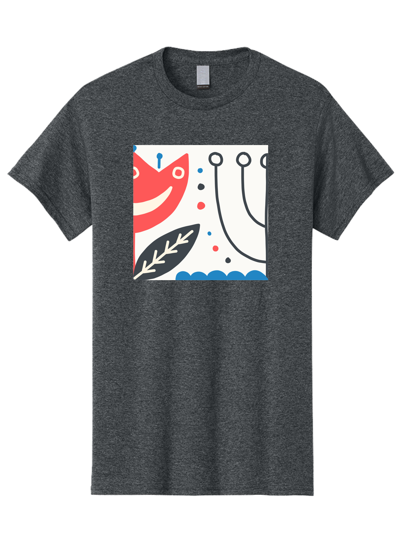 Red-Fox Men'S Graphic Tee, 100% Cotton, Comfortable Casual Summer Wear, Machine Washable, Red Fox Character, Abstract Art, Whimsical Design, Minimalist Style, Playful Illustration, Cute Cartoon, Modern Graphic, Digital Artwork, Funny Animal, Aab786