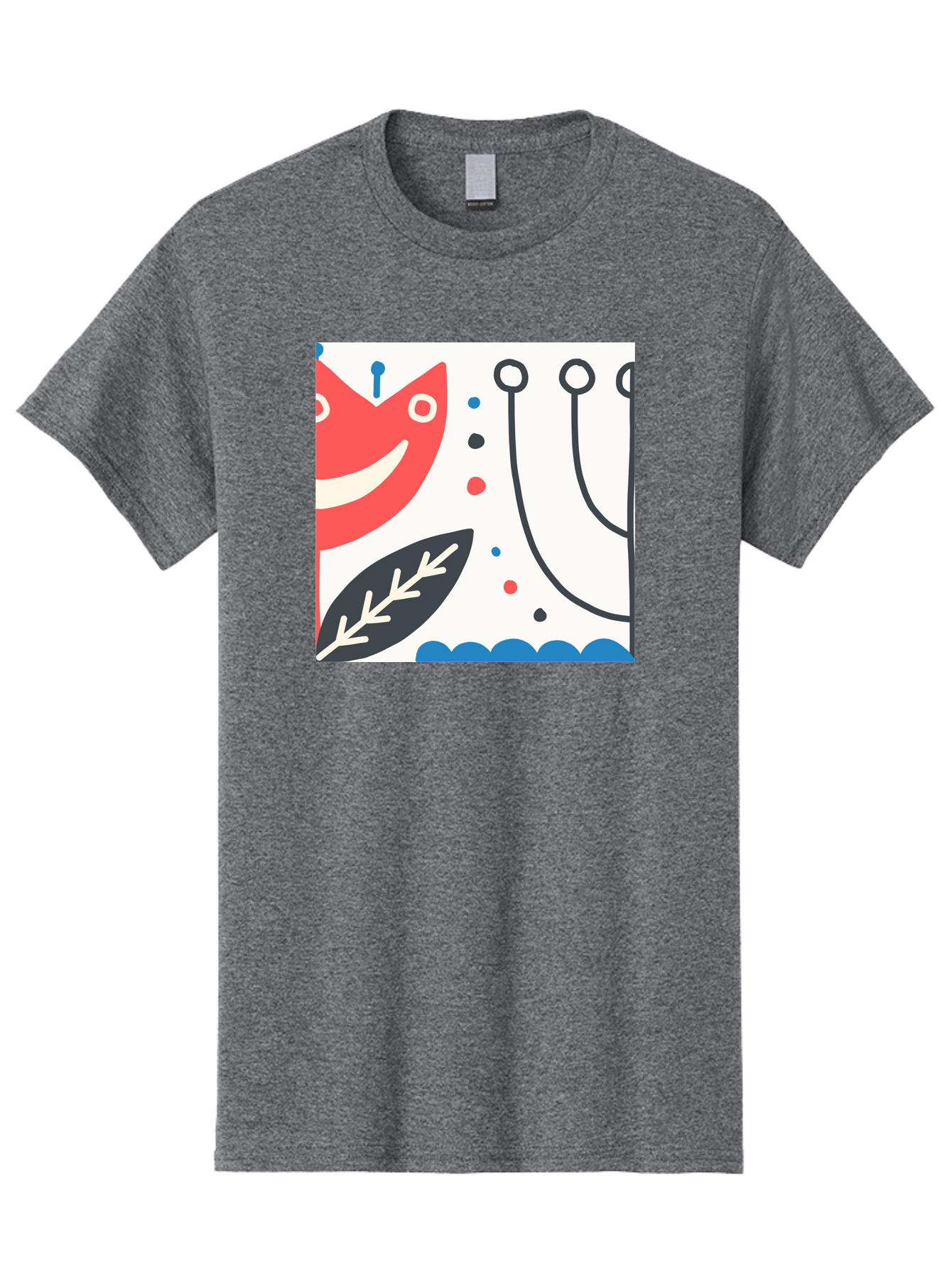 Red-Fox Men'S Graphic Tee, 100% Cotton, Comfortable Casual Summer Wear, Machine Washable, Red Fox Character, Abstract Art, Whimsical Design, Minimalist Style, Playful Illustration, Cute Cartoon, Modern Graphic, Digital Artwork, Funny Animal, Aab786