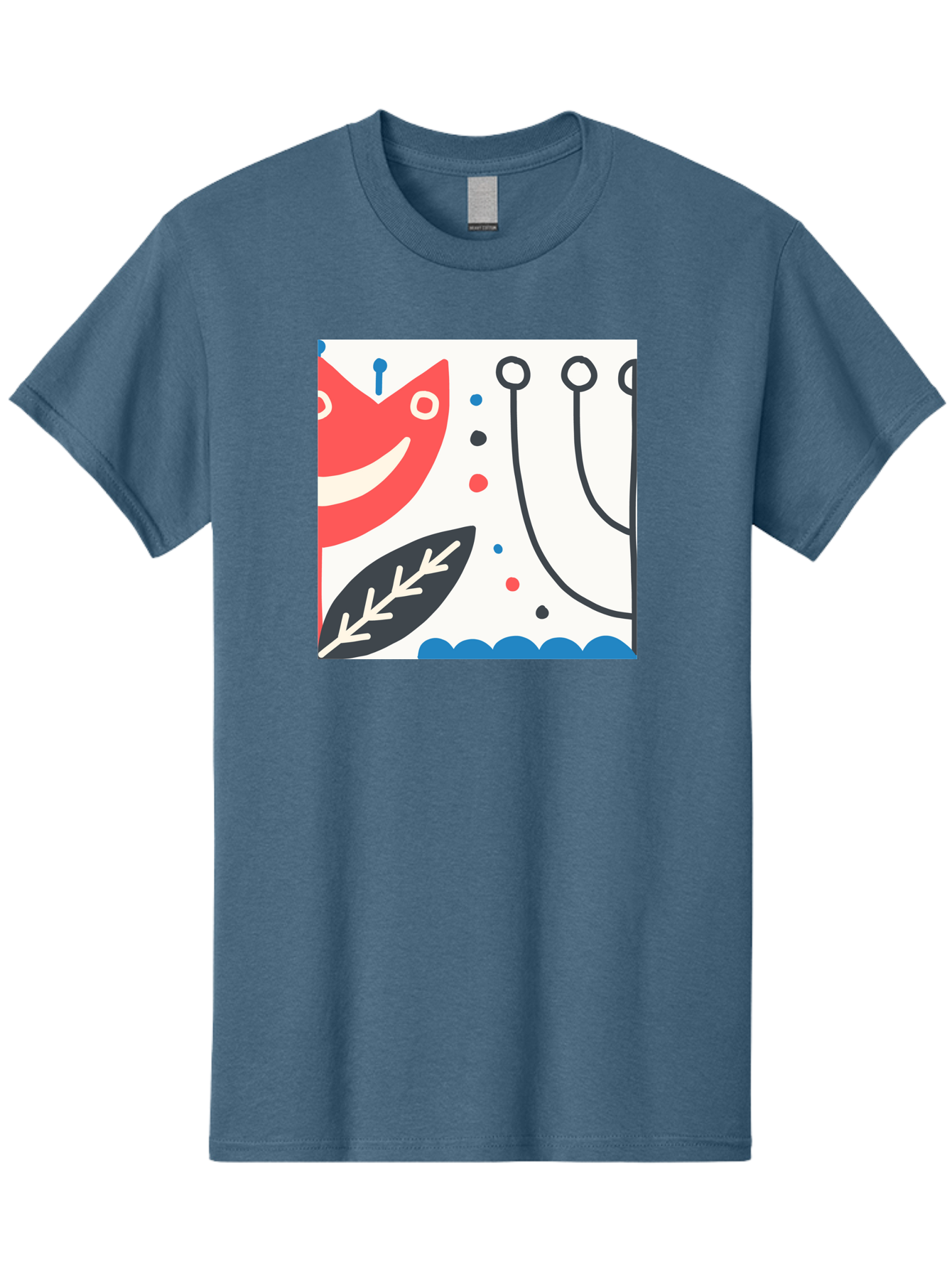 Red-Fox Men'S Graphic Tee, 100% Cotton, Comfortable Casual Summer Wear, Machine Washable, Red Fox Character, Abstract Art, Whimsical Design, Minimalist Style, Playful Illustration, Cute Cartoon, Modern Graphic, Digital Artwork, Funny Animal, Aab786