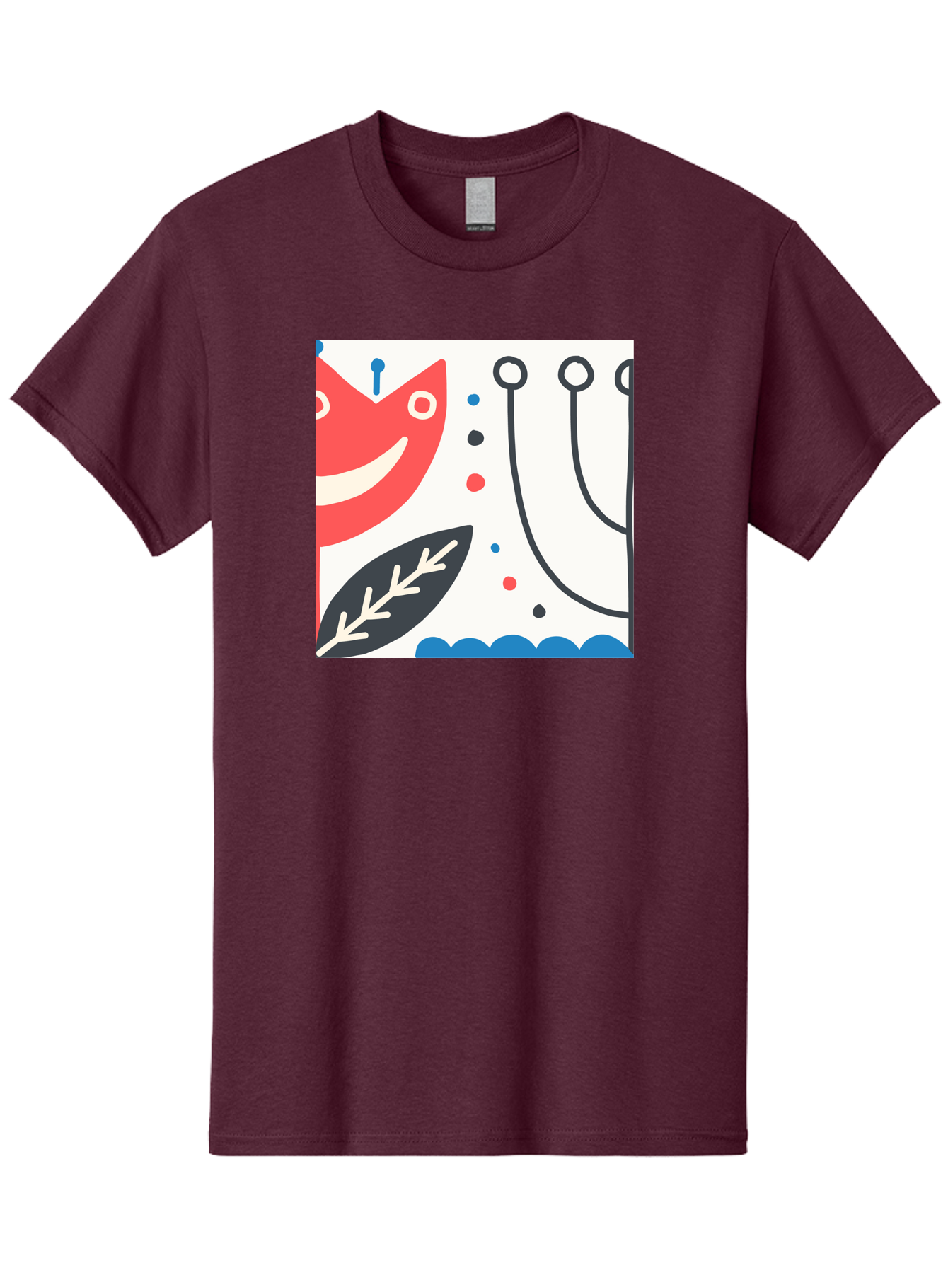Red-Fox Men'S Graphic Tee, 100% Cotton, Comfortable Casual Summer Wear, Machine Washable, Red Fox Character, Abstract Art, Whimsical Design, Minimalist Style, Playful Illustration, Cute Cartoon, Modern Graphic, Digital Artwork, Funny Animal, Aab786