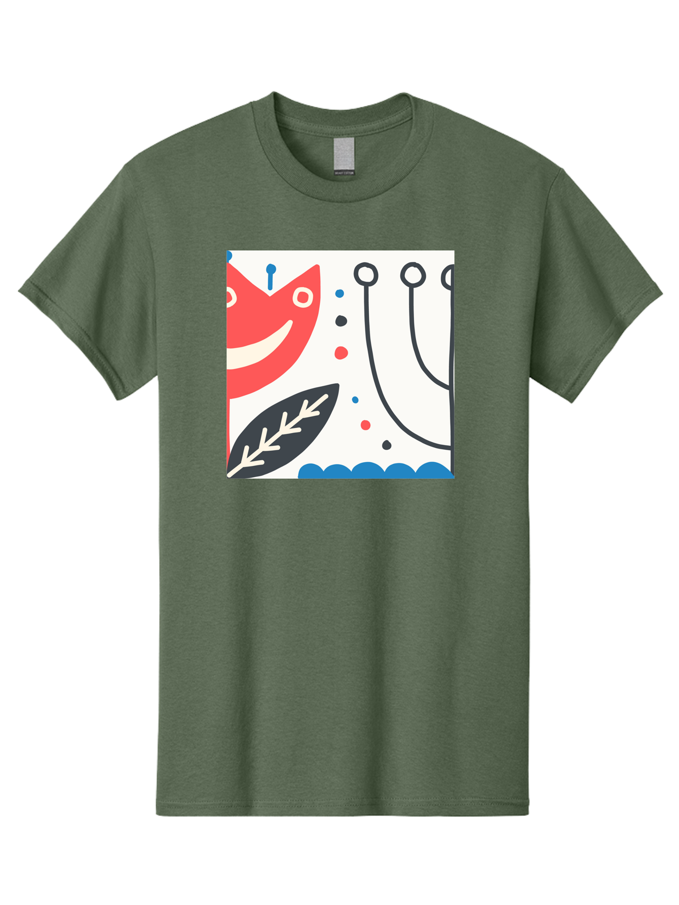 Red-Fox Men'S Graphic Tee, 100% Cotton, Comfortable Casual Summer Wear, Machine Washable, Red Fox Character, Abstract Art, Whimsical Design, Minimalist Style, Playful Illustration, Cute Cartoon, Modern Graphic, Digital Artwork, Funny Animal, Aab786