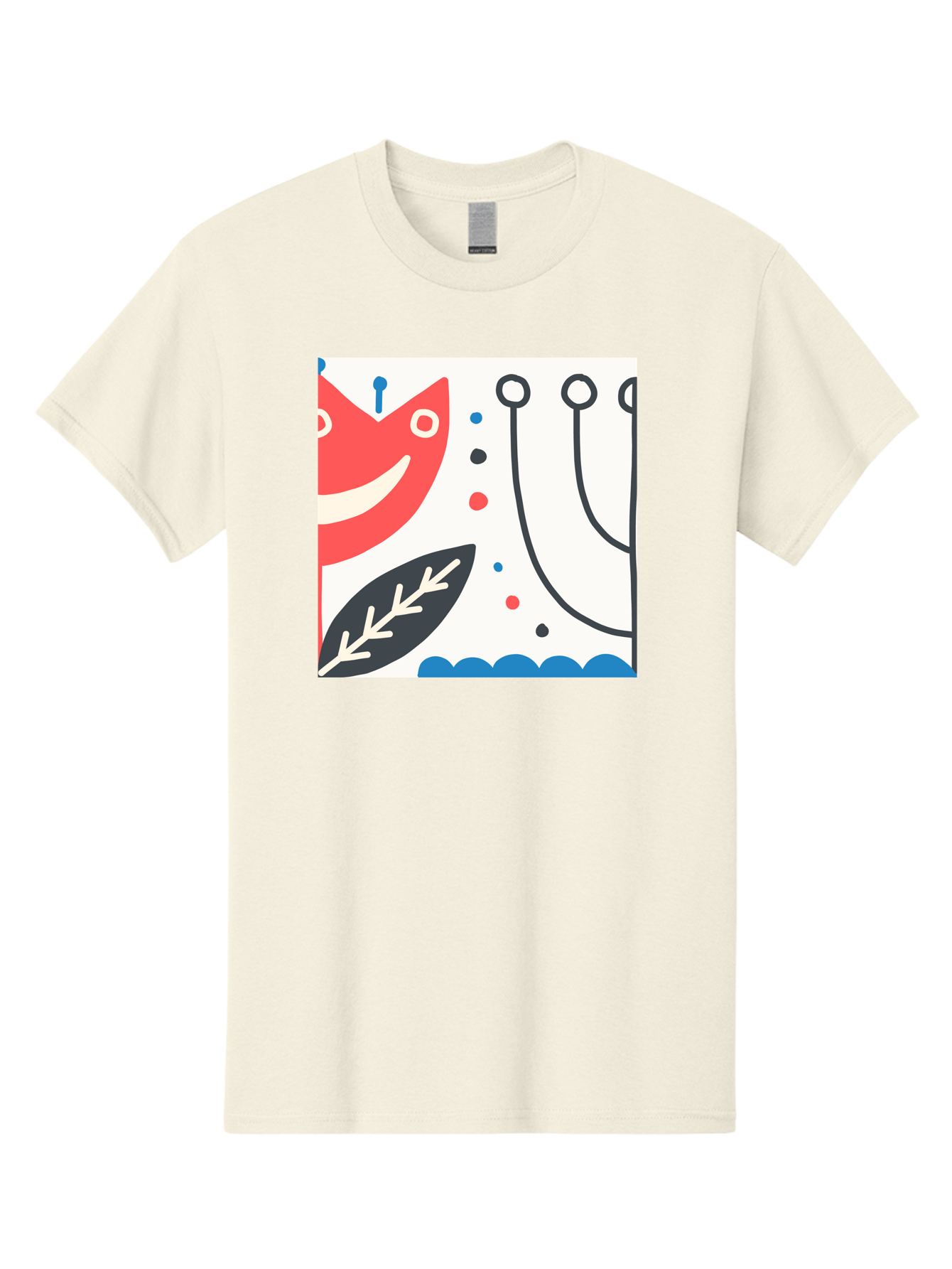 Red-Fox Men'S Graphic Tee, 100% Cotton, Comfortable Casual Summer Wear, Machine Washable, Red Fox Character, Abstract Art, Whimsical Design, Minimalist Style, Playful Illustration, Cute Cartoon, Modern Graphic, Digital Artwork, Funny Animal, Aab786