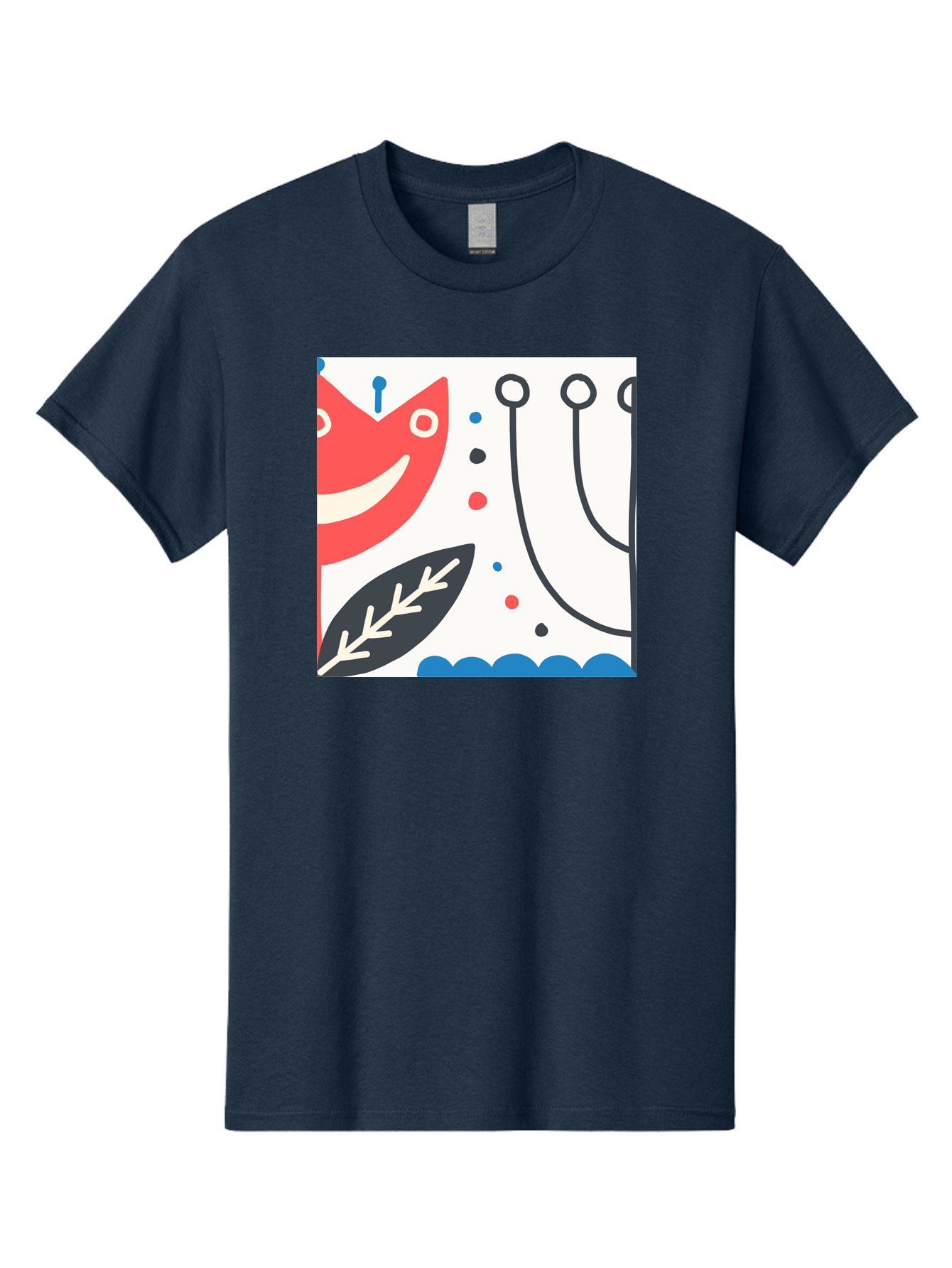 Red-Fox Men'S Graphic Tee, 100% Cotton, Comfortable Casual Summer Wear, Machine Washable, Red Fox Character, Abstract Art, Whimsical Design, Minimalist Style, Playful Illustration, Cute Cartoon, Modern Graphic, Digital Artwork, Funny Animal, Aab786
