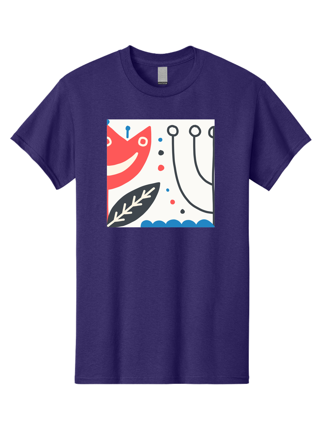 Red-Fox Men'S Graphic Tee, 100% Cotton, Comfortable Casual Summer Wear, Machine Washable, Red Fox Character, Abstract Art, Whimsical Design, Minimalist Style, Playful Illustration, Cute Cartoon, Modern Graphic, Digital Artwork, Funny Animal, Aab786