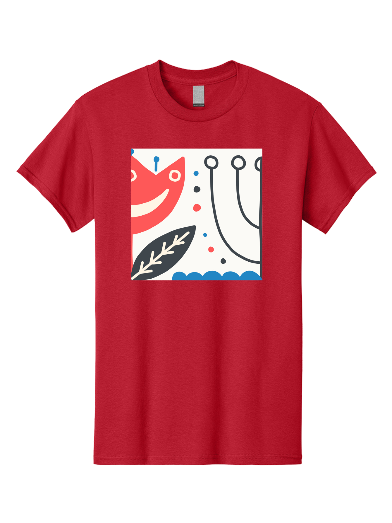 Red-Fox Men'S Graphic Tee, 100% Cotton, Comfortable Casual Summer Wear, Machine Washable, Red Fox Character, Abstract Art, Whimsical Design, Minimalist Style, Playful Illustration, Cute Cartoon, Modern Graphic, Digital Artwork, Funny Animal, Aab786