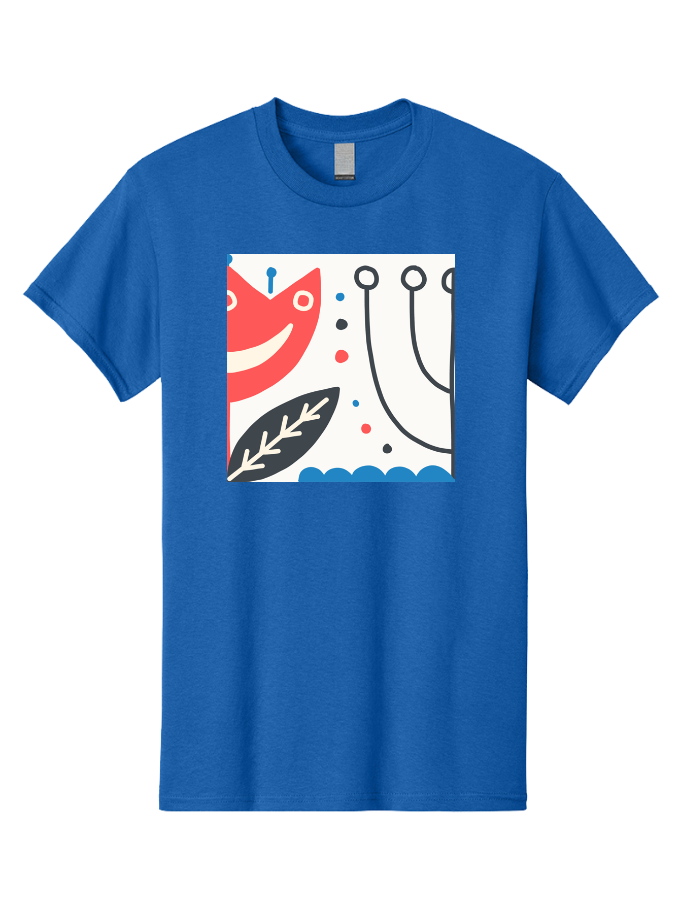 Red-Fox Men'S Graphic Tee, 100% Cotton, Comfortable Casual Summer Wear, Machine Washable, Red Fox Character, Abstract Art, Whimsical Design, Minimalist Style, Playful Illustration, Cute Cartoon, Modern Graphic, Digital Artwork, Funny Animal, Aab786