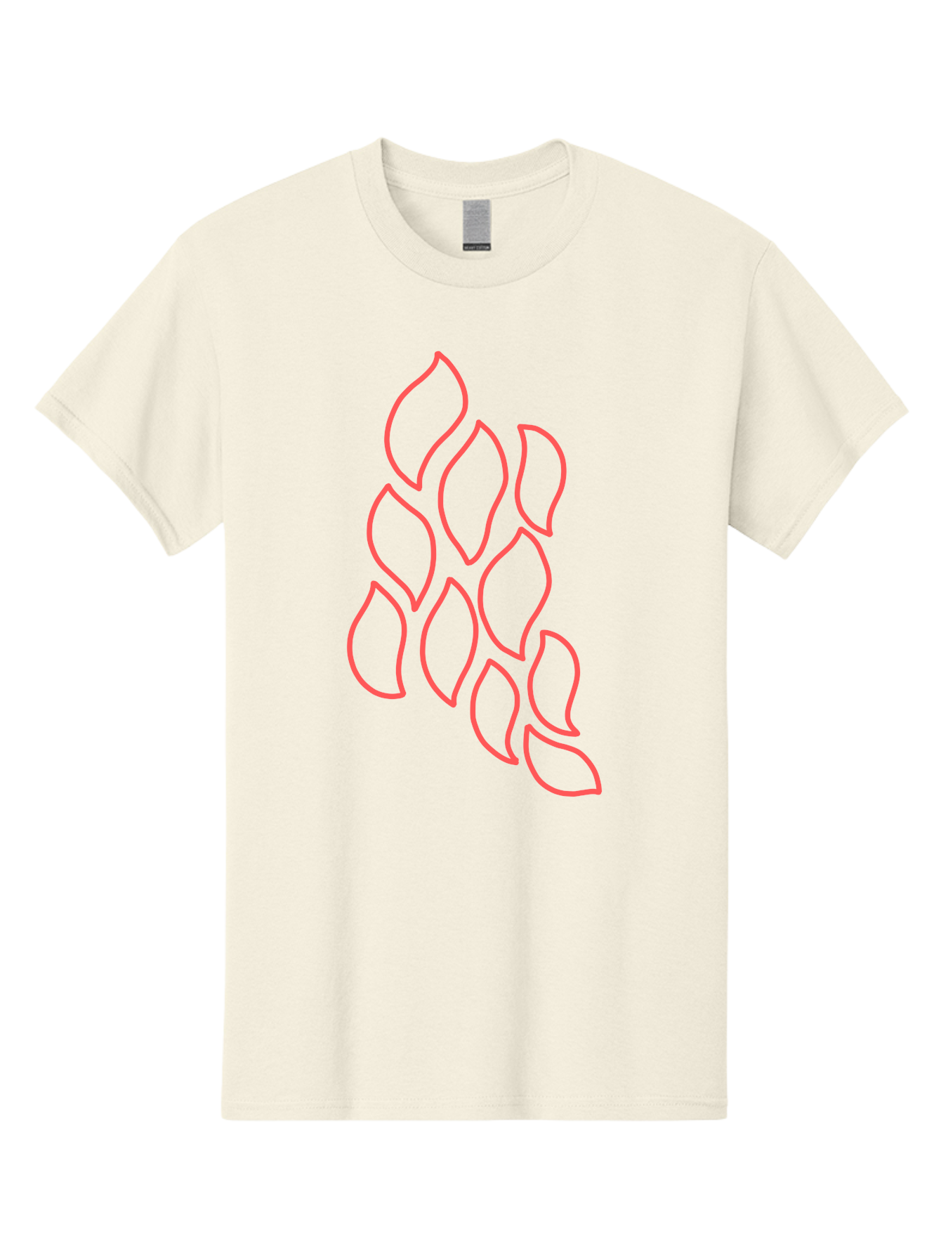 Red-Grapes Men'S Graphic Tee, 100% Cotton, Comfortable Casual Summer Wear, Machine Washable, Pink Leaves, Leafy Branch, Minimalist Design, Simple Shapes, Floral Element, Whimsical Art, Digital Illustration, Modern Graphics Aab787
