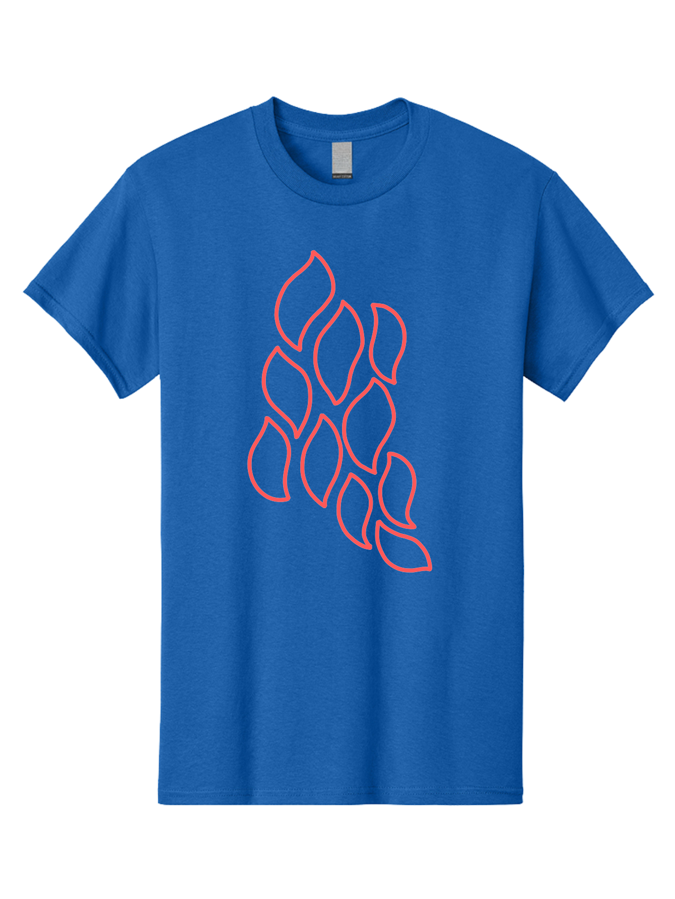 Red-Grapes Men'S Graphic Tee, 100% Cotton, Comfortable Casual Summer Wear, Machine Washable, Pink Leaves, Leafy Branch, Minimalist Design, Simple Shapes, Floral Element, Whimsical Art, Digital Illustration, Modern Graphics Aab787