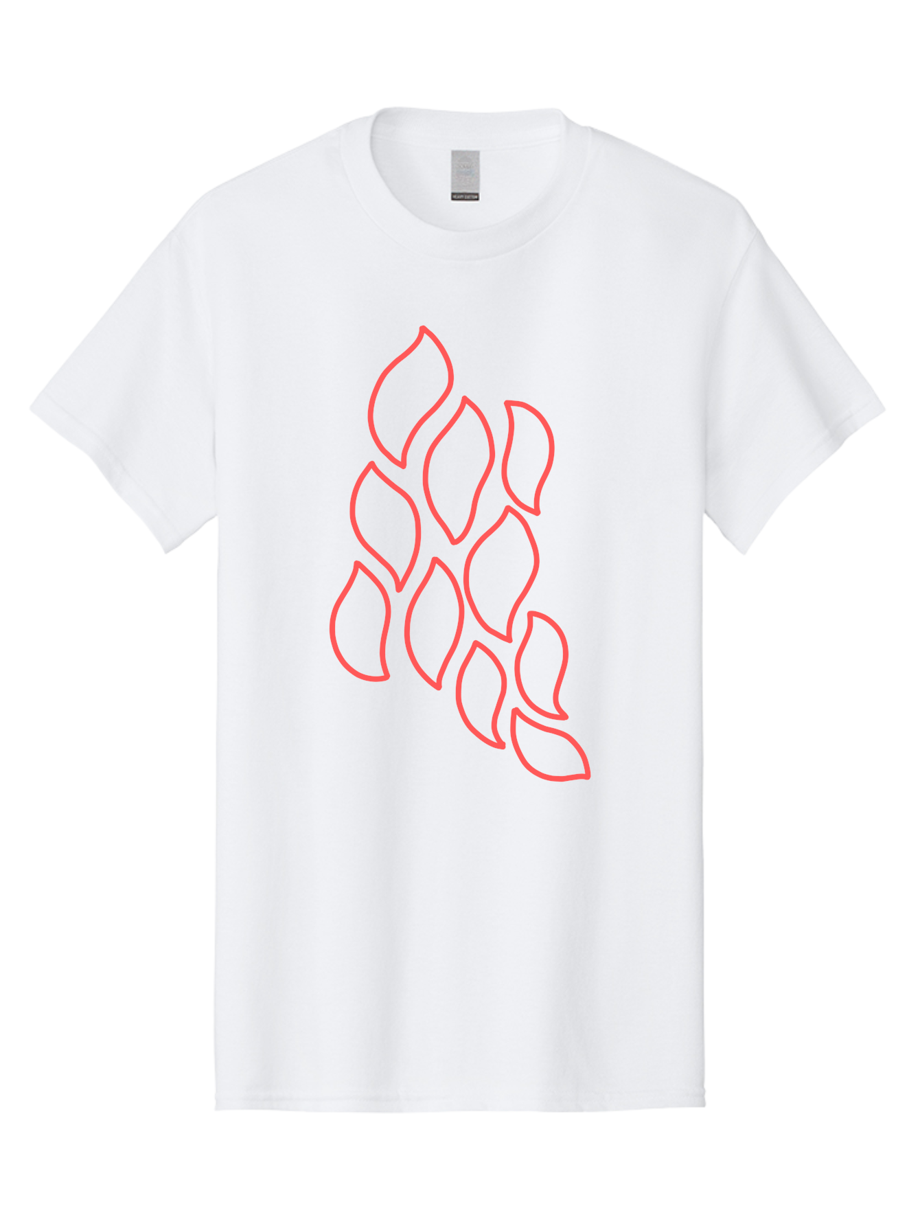 Red-Grapes Men'S Graphic Tee, 100% Cotton, Comfortable Casual Summer Wear, Machine Washable, Pink Leaves, Leafy Branch, Minimalist Design, Simple Shapes, Floral Element, Whimsical Art, Digital Illustration, Modern Graphics Aab787