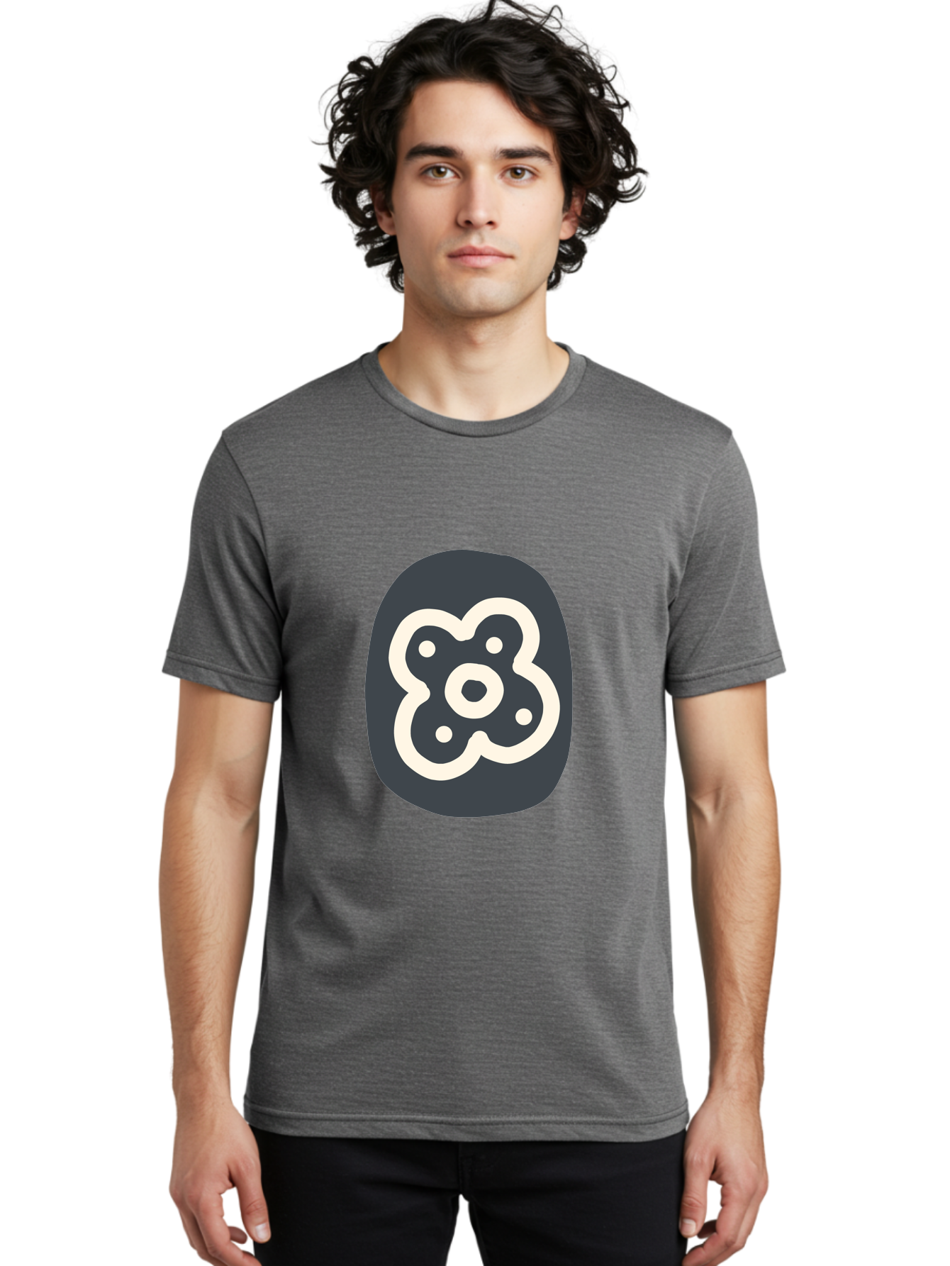 Rounded-Square-Logo Men'S Graphic Tee, 100% Cotton, Comfortable Casual Summer Wear, Machine Washable, Paw Print, Dog Paw, Pet Care, Animal Tracking, Pet Grooming, Pet Accessories, Pet Love Aab791