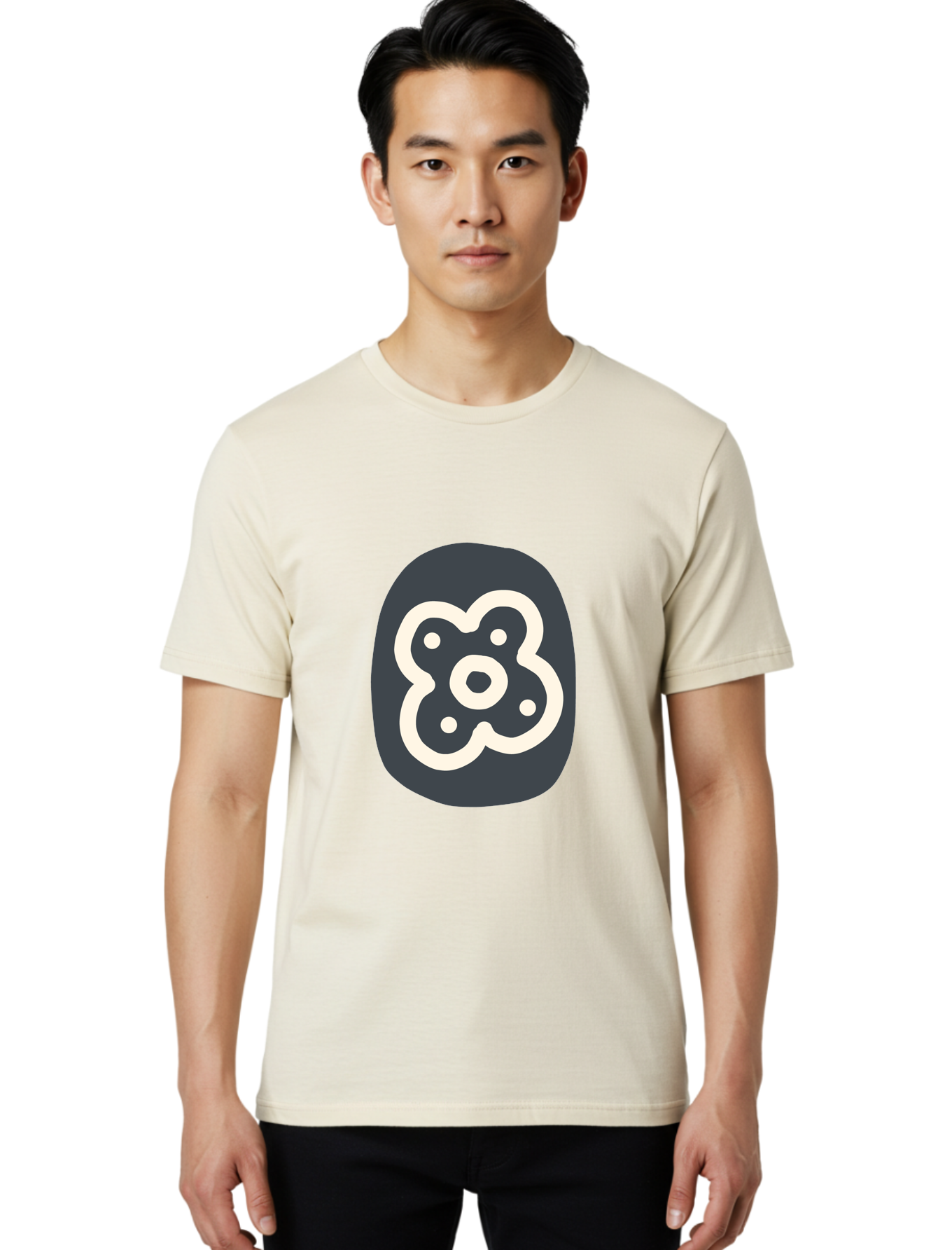 Rounded-Square-Logo Men'S Graphic Tee, 100% Cotton, Comfortable Casual Summer Wear, Machine Washable, Paw Print, Dog Paw, Pet Care, Animal Tracking, Pet Grooming, Pet Accessories, Pet Love Aab791
