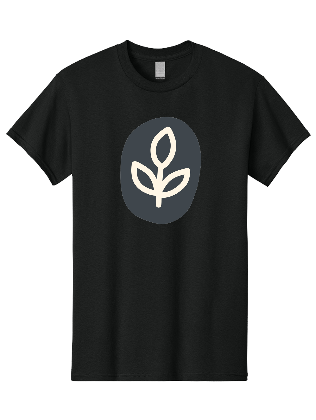 Sprouting-Seedling Men'S Graphic Tee, 100% Cotton, Comfortable Casual Summer Wear, Machine Washable, Simple Icon, Plant Symbol, Eco-Friendly Design, Minimalistic Style, Seedling Graphic, Nature-Inspired, White Plant On Dark Gray, Aab792