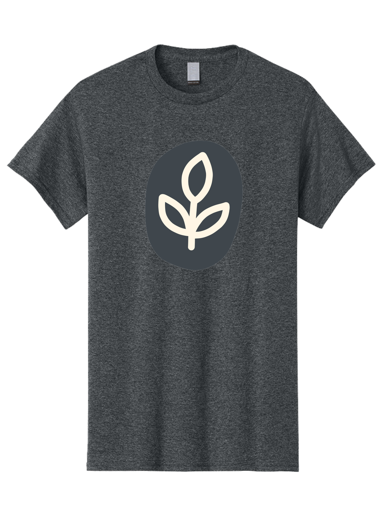 Sprouting-Seedling Men'S Graphic Tee, 100% Cotton, Comfortable Casual Summer Wear, Machine Washable, Simple Icon, Plant Symbol, Eco-Friendly Design, Minimalistic Style, Seedling Graphic, Nature-Inspired, White Plant On Dark Gray, Aab792