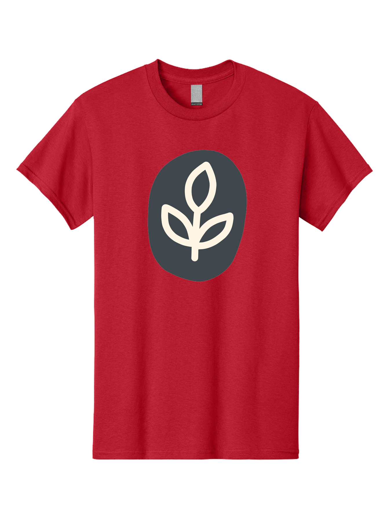 Sprouting-Seedling Men'S Graphic Tee, 100% Cotton, Comfortable Casual Summer Wear, Machine Washable, Simple Icon, Plant Symbol, Eco-Friendly Design, Minimalistic Style, Seedling Graphic, Nature-Inspired, White Plant On Dark Gray, Aab792