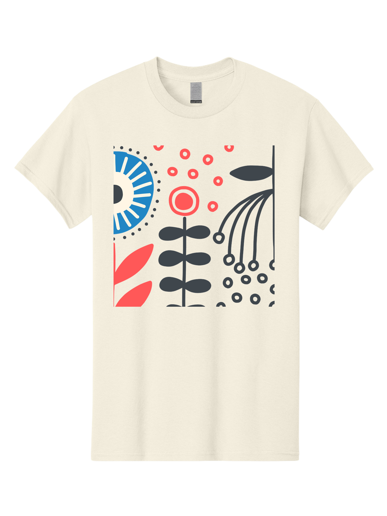 Sun-Icon-Floral Men'S Graphic Tee, 100% Cotton, Comfortable Casual Summer Wear, Machine Washable, Stylish Floral Pattern, Abstract Art, Eye-Catching Design, Minimalist Style, Bold Graphics, Contemporary Illustration, Floral Elements, Aab796