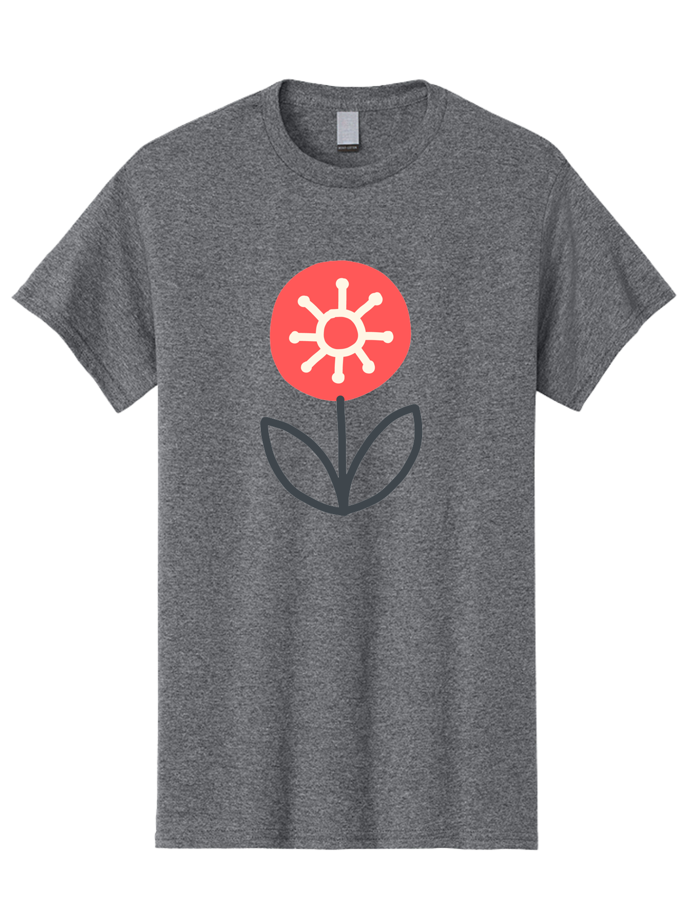 Sunflower-Icon Men'S Graphic Tee, 100% Cotton, Comfortable Casual Summer Wear, Machine Washable, Stylized Sunflower, Simple Flower Design, Abstract Sun Symbol, Red And White Colors, Minimalist Logo, Floral Icon, Modern Graphic Aab797