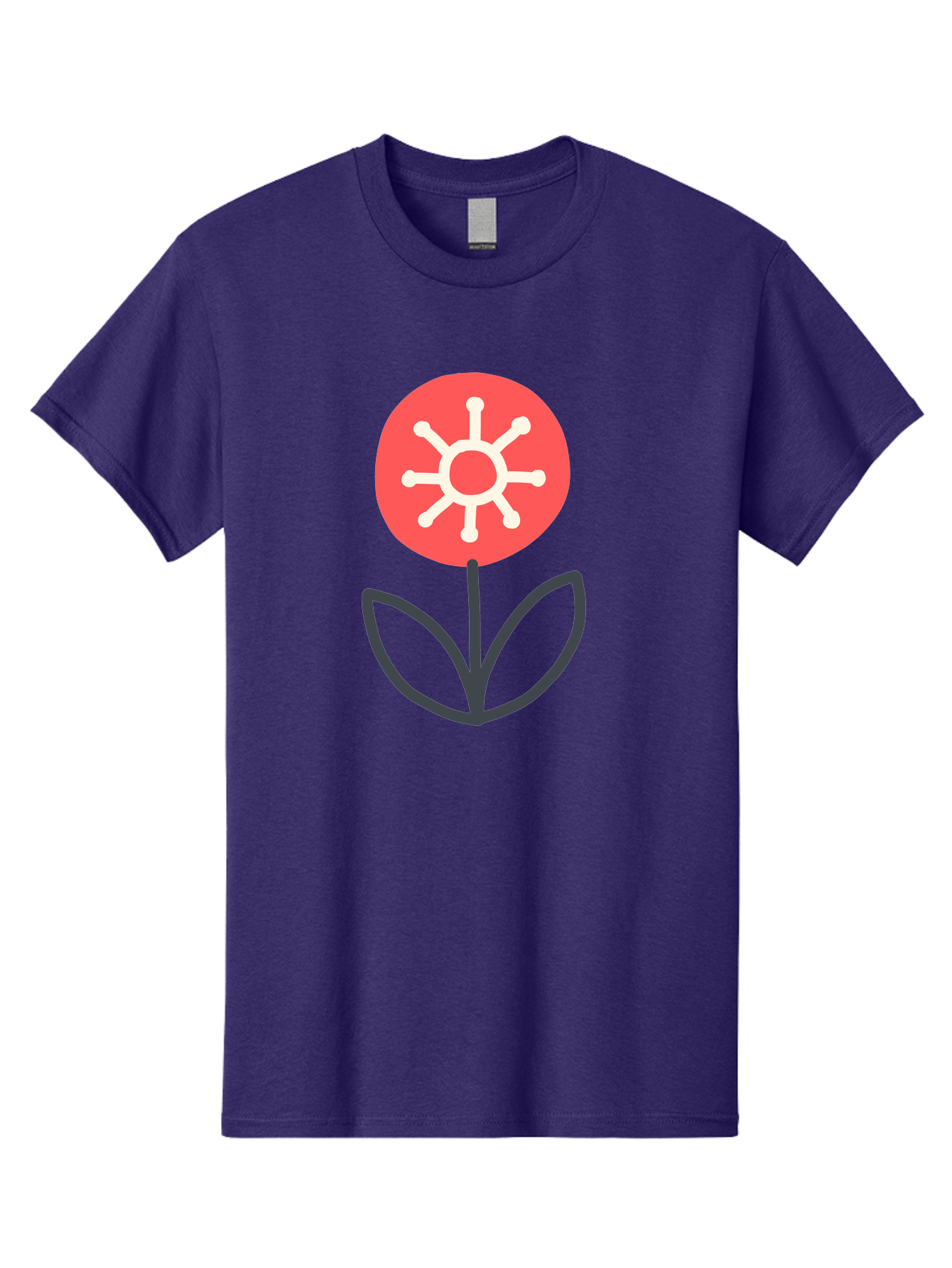 Sunflower-Icon Men'S Graphic Tee, 100% Cotton, Comfortable Casual Summer Wear, Machine Washable, Stylized Sunflower, Simple Flower Design, Abstract Sun Symbol, Red And White Colors, Minimalist Logo, Floral Icon, Modern Graphic Aab797