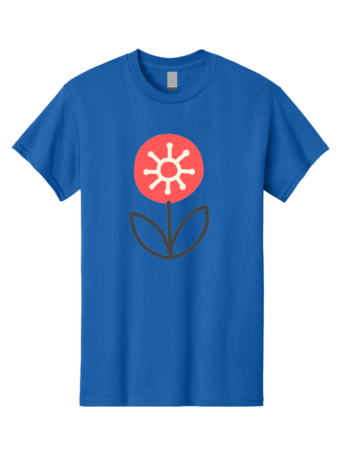Sunflower-Icon Men'S Graphic Tee, 100% Cotton, Comfortable Casual Summer Wear, Machine Washable, Stylized Sunflower, Simple Flower Design, Abstract Sun Symbol, Red And White Colors, Minimalist Logo, Floral Icon, Modern Graphic Aab797