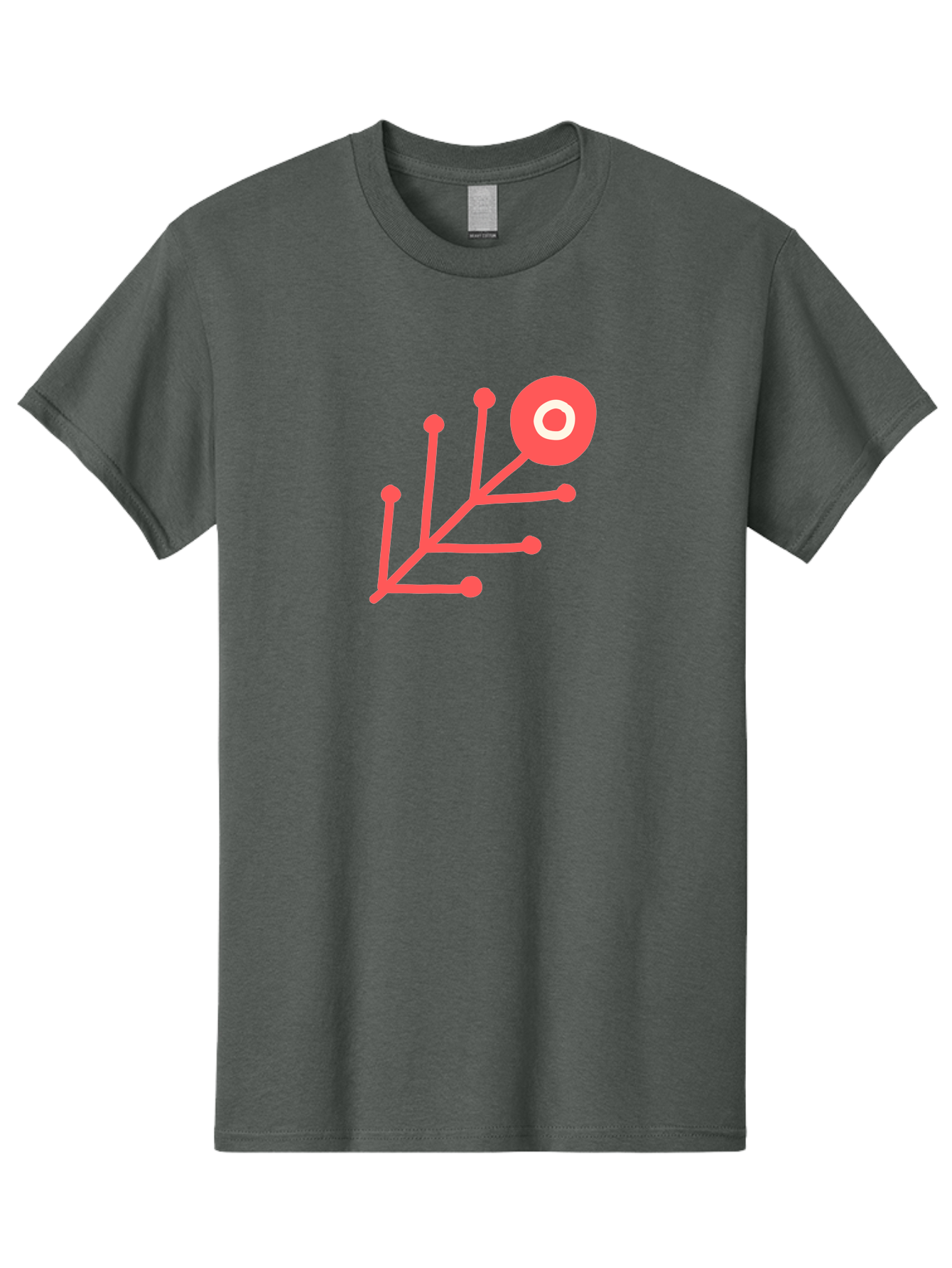 Target-Logo Men'S Graphic Tee, 100% Cotton, Comfortable Casual Summer Wear, Machine Washable, Red Lines, Branching Pattern, Geometric Shape, Modern Design, Abstract Art, Futuristic Style, Minimalist Graphic Aab802